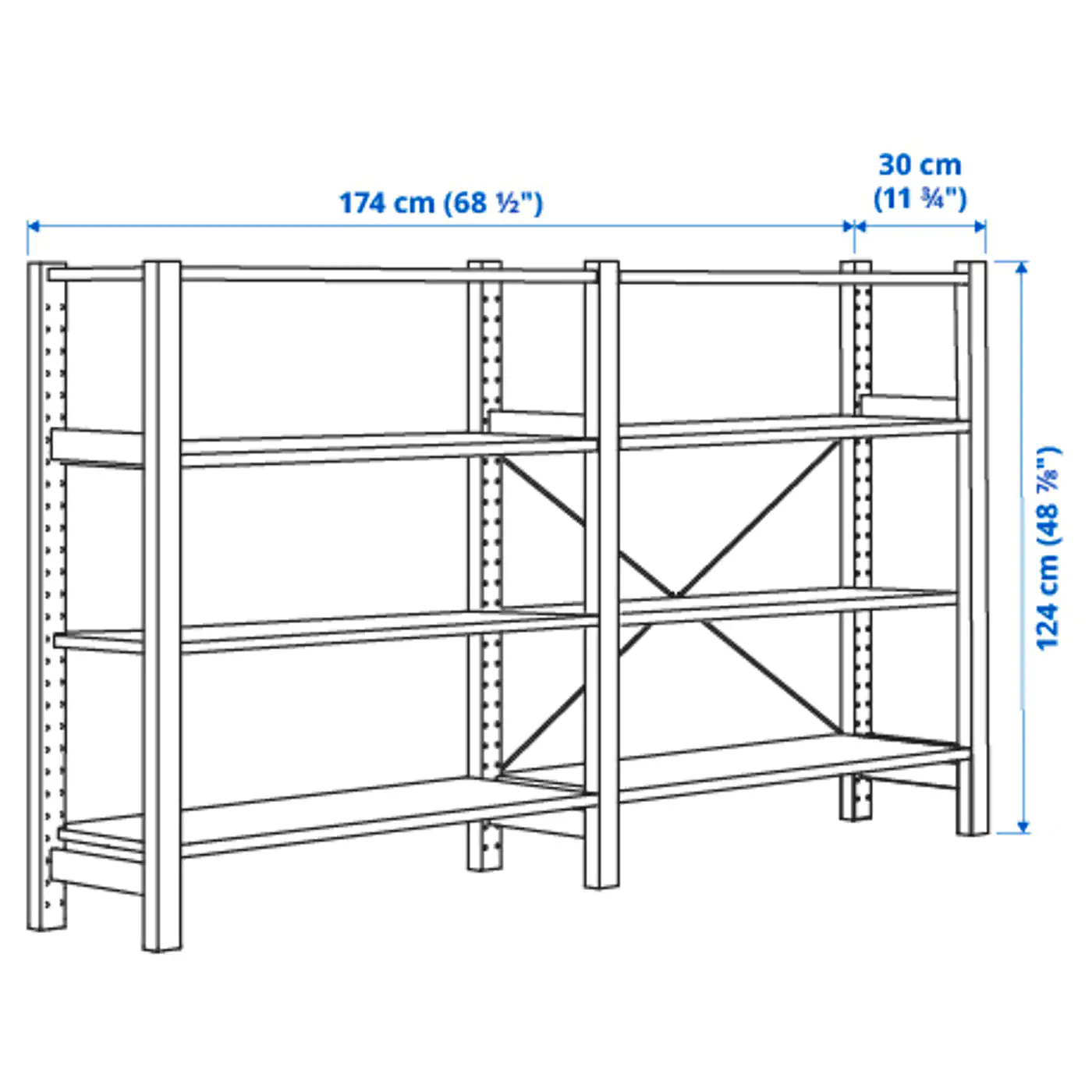 IKEA IVAR 2 Section Shelving Unit Pine 68 1/2x11 3/4x48 7/8 " 6 IKEA IVAR 2 Section Shelving Unit Pine 68 1/2x11 3/4x48 7/8 " - Image 4
