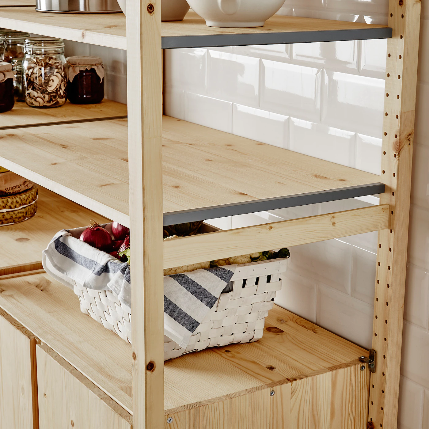 IKEA IVAR 2 Section Shelving Unit W/cabinet Pine 68 1/2x19 5/8x70 1/2 " 6 IKEA IVAR 2 Section Shelving Unit W/cabinet Pine 68 1/2x19 5/8x70 1/2 " - Image 4