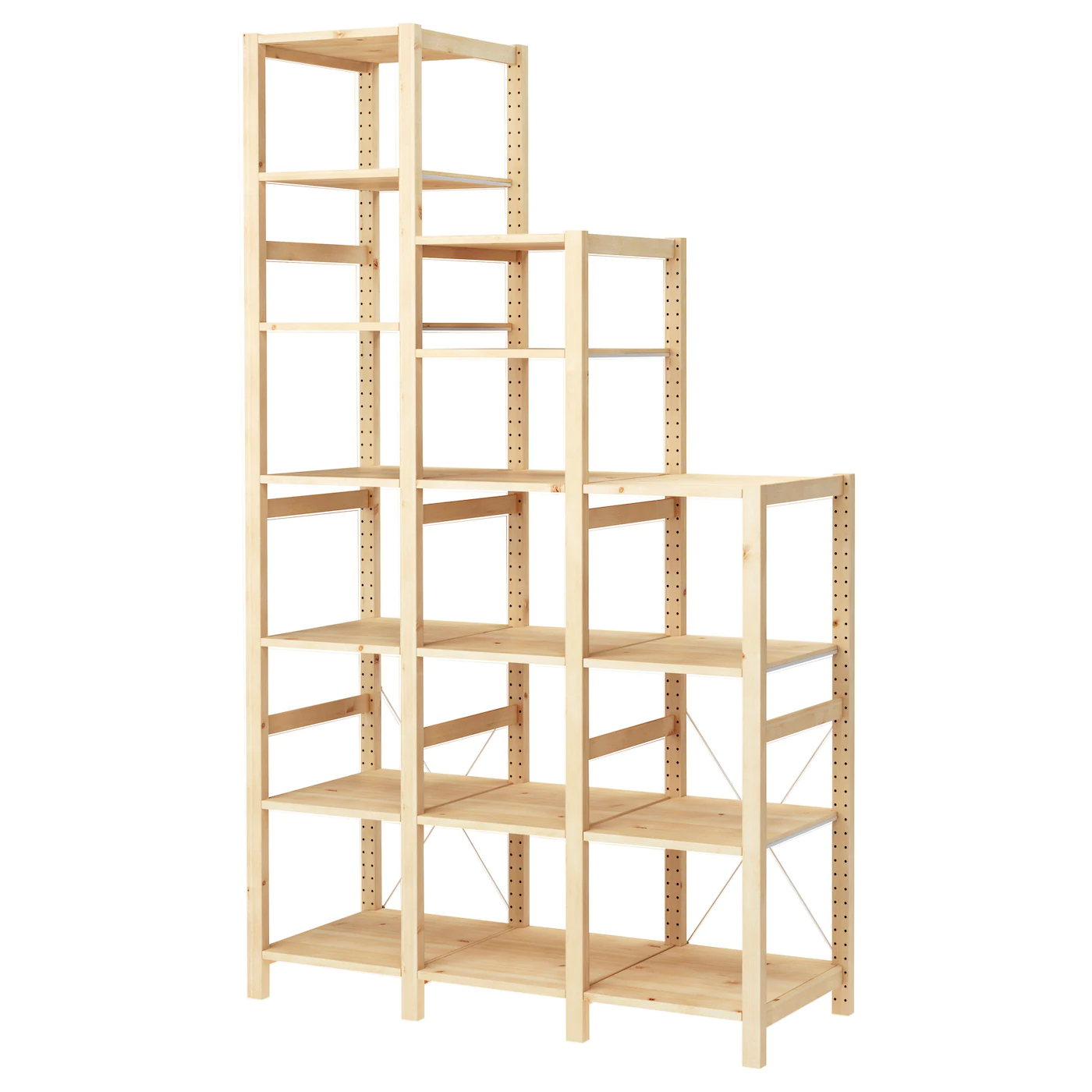 IKEA IVAR 3 Section Shelving Unit Pine 54 3/4x19 5/8x48 7/889 "