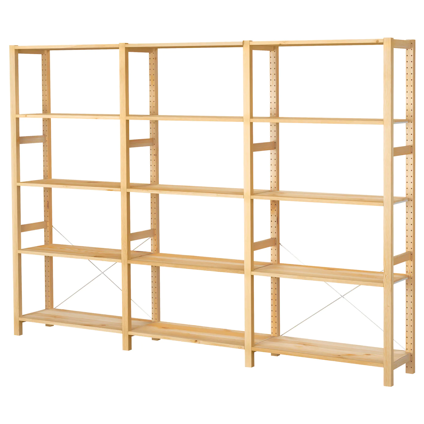 IKEA IVAR 3 Section Shelving Unit Pine 102x11 3/4x70 1/2 "