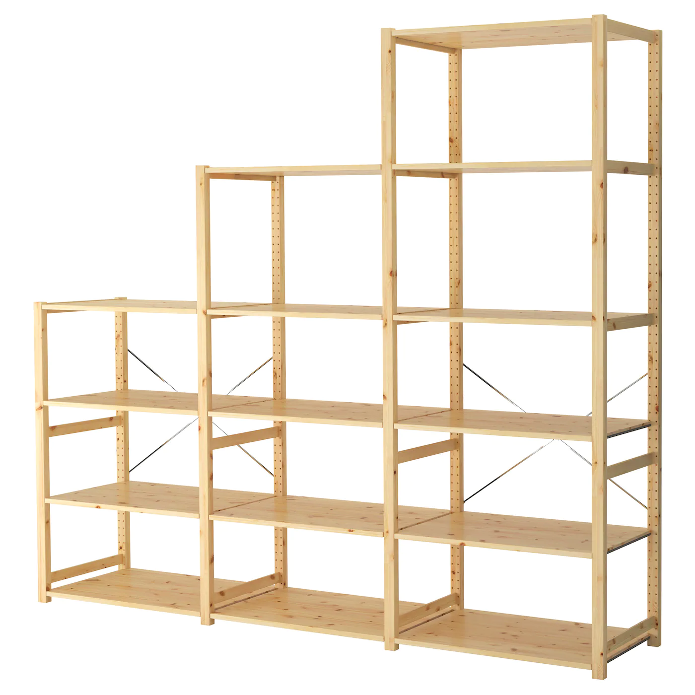 IKEA IVAR 3 Section Shelving Unit Pine 102x19 5/8x89 "