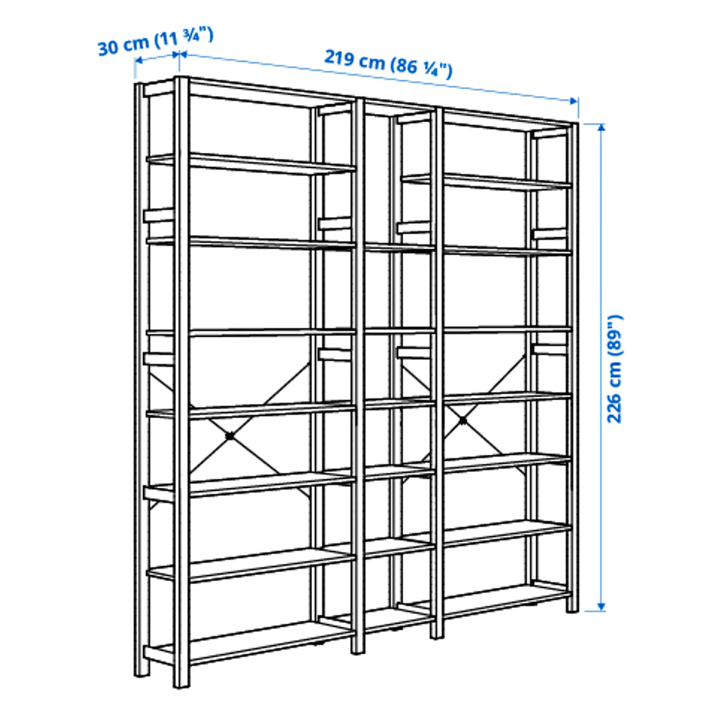 IKEA IVAR 3 Section Shelving Unit Pine 86 1/4x11 3/4x89 " 7 IKEA IVAR 3 Section Shelving Unit Pine 86 1/4x11 3/4x89 " - Image 5