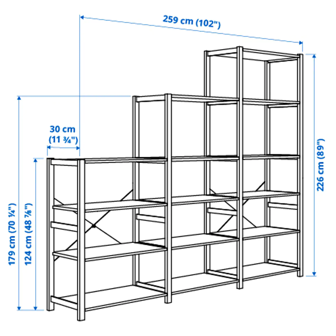 IKEA IVAR 3 Section Shelving Unit Pine 102x11 3/4x89 " 7 IKEA IVAR 3 Section Shelving Unit Pine 102x11 3/4x89 " - Image 5