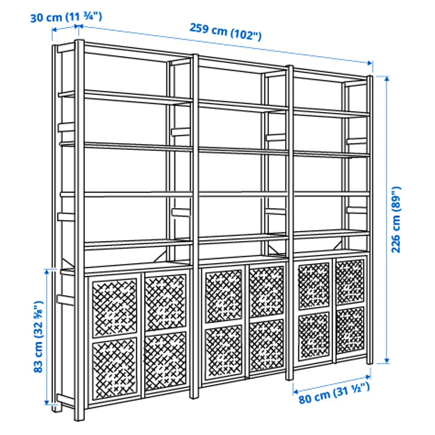 IKEA IVAR 3 Sections/cabinet/shelves Pine/gray Mesh 102x11 3/4x89 " 7 IKEA IVAR 3 Sections/cabinet/shelves Pine/gray Mesh 102x11 3/4x89 " - Image 5