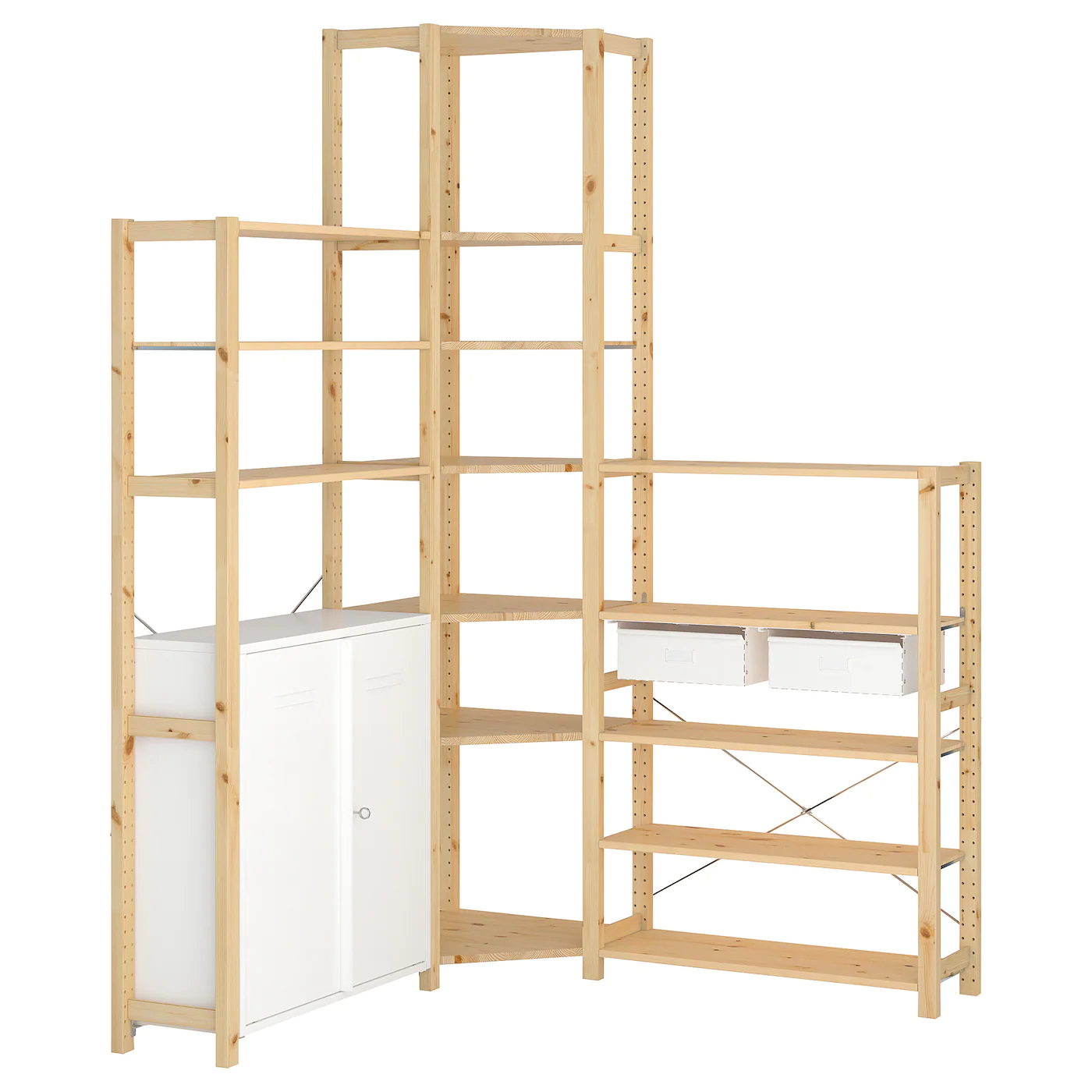 IKEA IVAR 3 Sections/corner Pine/gray Mesh 57 1/8/57 1/8x11 3/4x89 " 10 IKEA IVAR 3 Sections/corner Pine/gray Mesh 57 1/8/57 1/8x11 3/4x89 " - Image 8