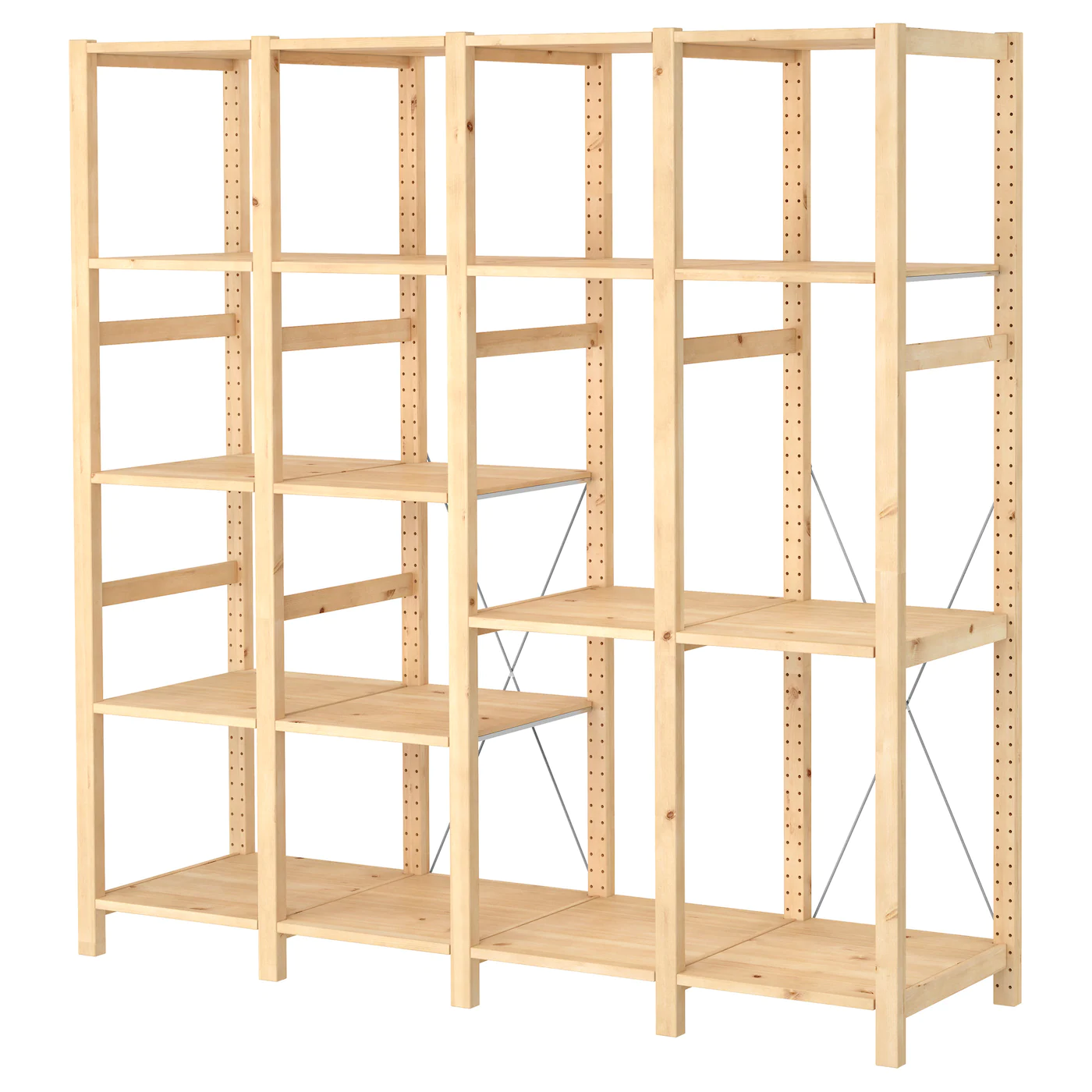 IKEA IVAR 4 Section Shelving Unit Pine 70 1/2x19 5/8x70 1/2 "