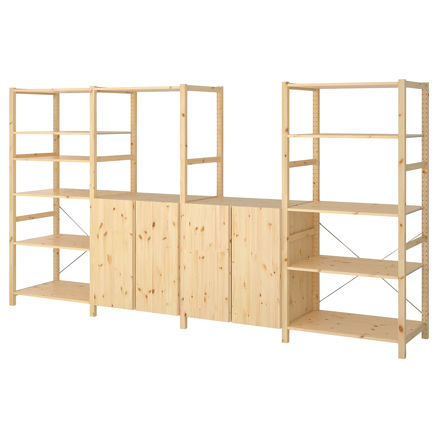 IKEA IVAR 4 Section Shelving Unit Pine 135 3/8x19 5/8x70 1/2 "