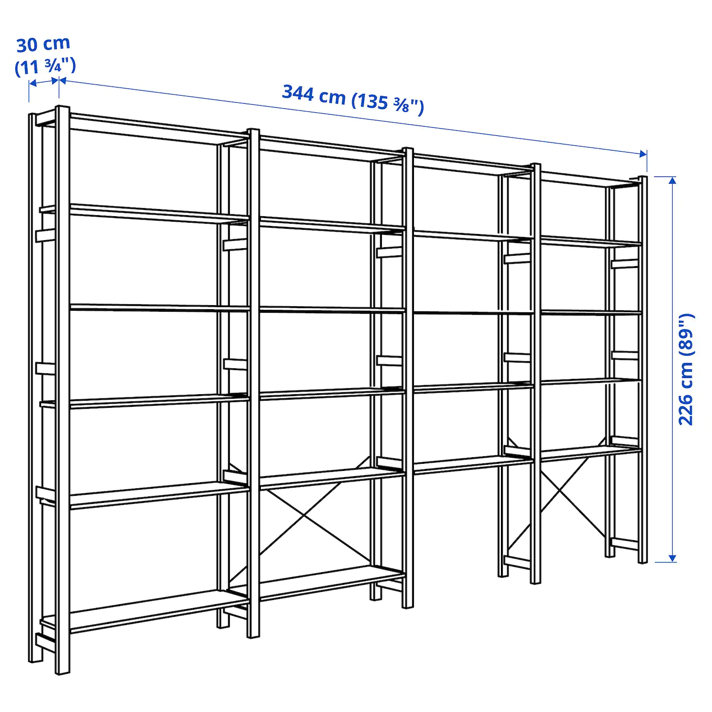 IKEA IVAR 4 Section Shelving Unit Pine 135 3/8x11 3/4x89 " 7 IKEA IVAR 4 Section Shelving Unit Pine 135 3/8x11 3/4x89 " - Image 5