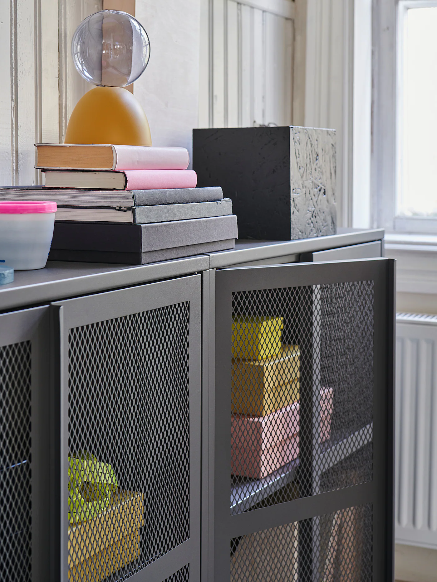 IKEA IVAR Cabinet With Doors Gray Mesh 31 1/2x32 5/8 " 6 IKEA IVAR Cabinet With Doors Gray Mesh 31 1/2x32 5/8 " - Image 4