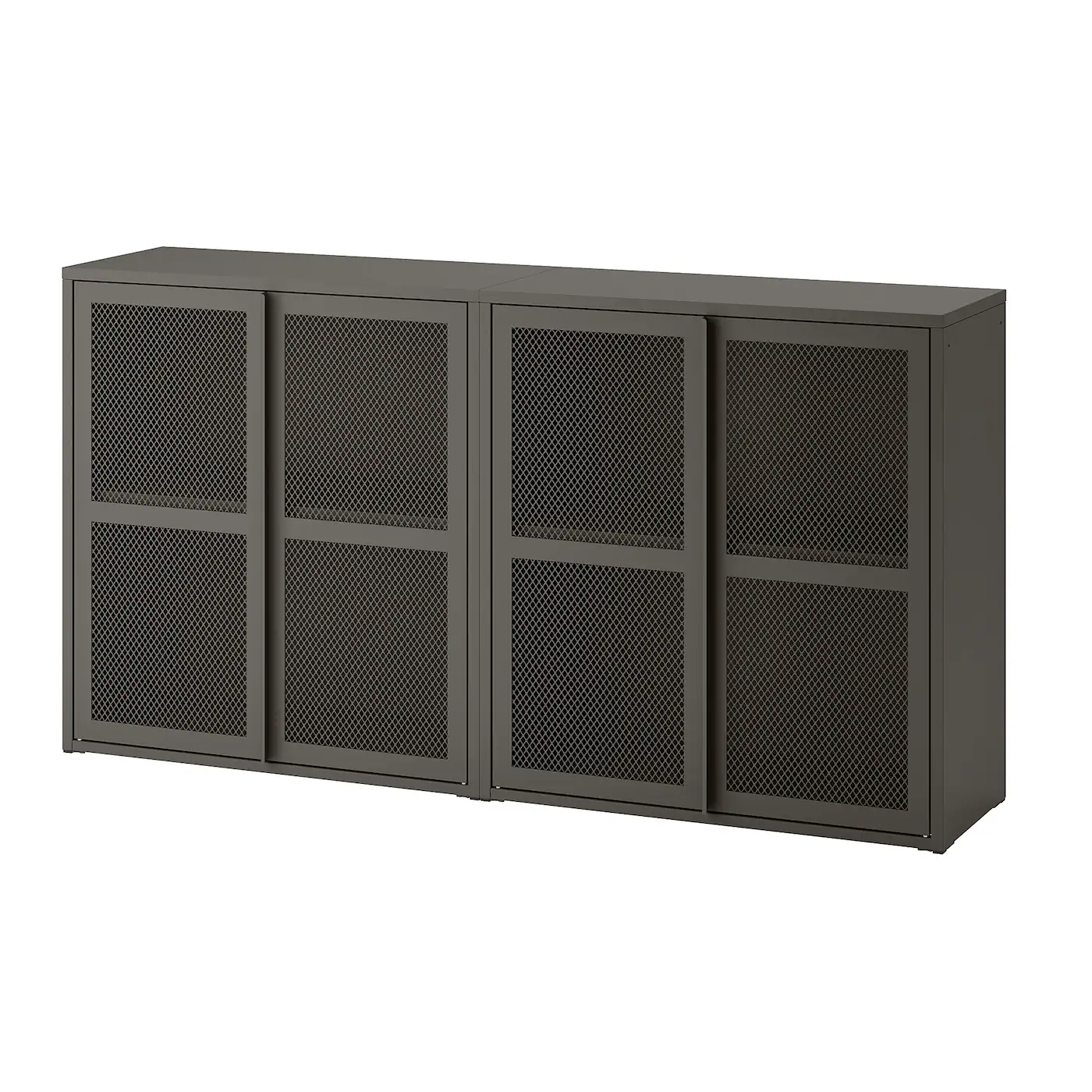IKEA IVAR Cabinet With Doors Gray Mesh 63x11 3/4x32 5/8 "