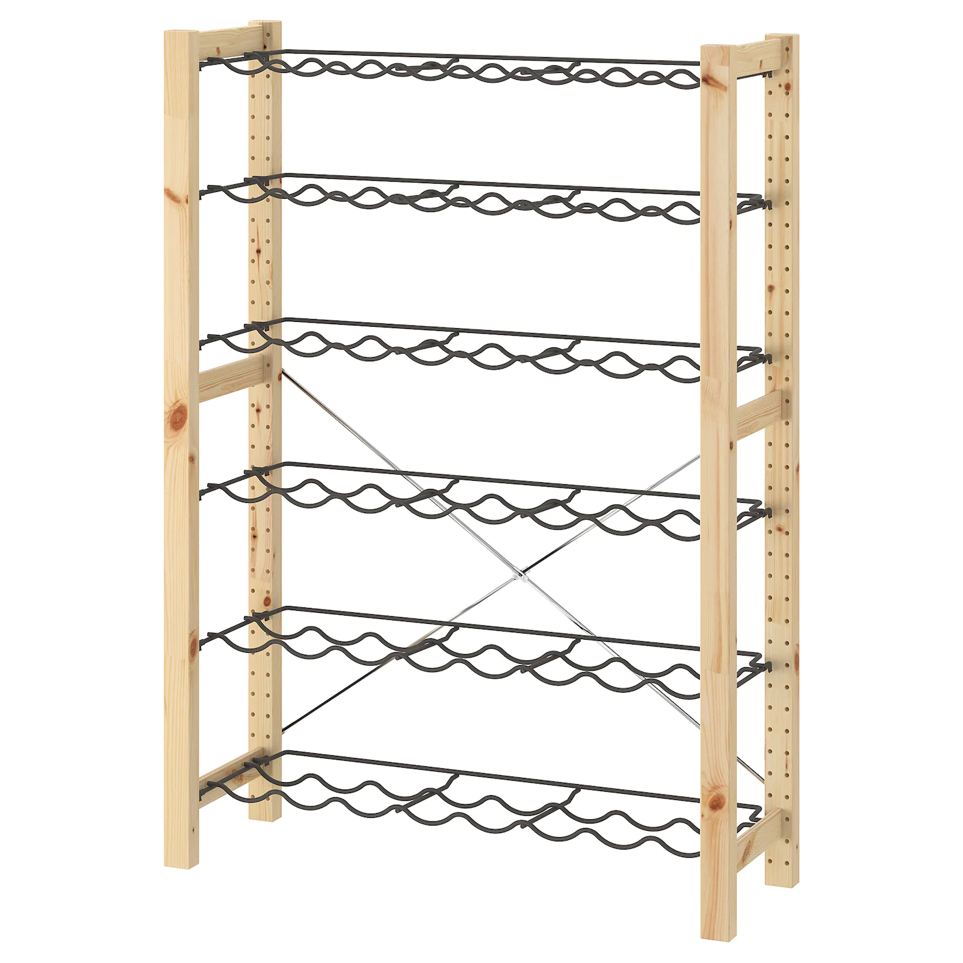 IKEA IVAR Shelving Unit With Bottle Racks Pine/gray 35x11 3/4x48 7/8 " -Ikea Storage solution systems Sales ivar shelving unit with bottle racks pine gray 0626015 pe692561 s5