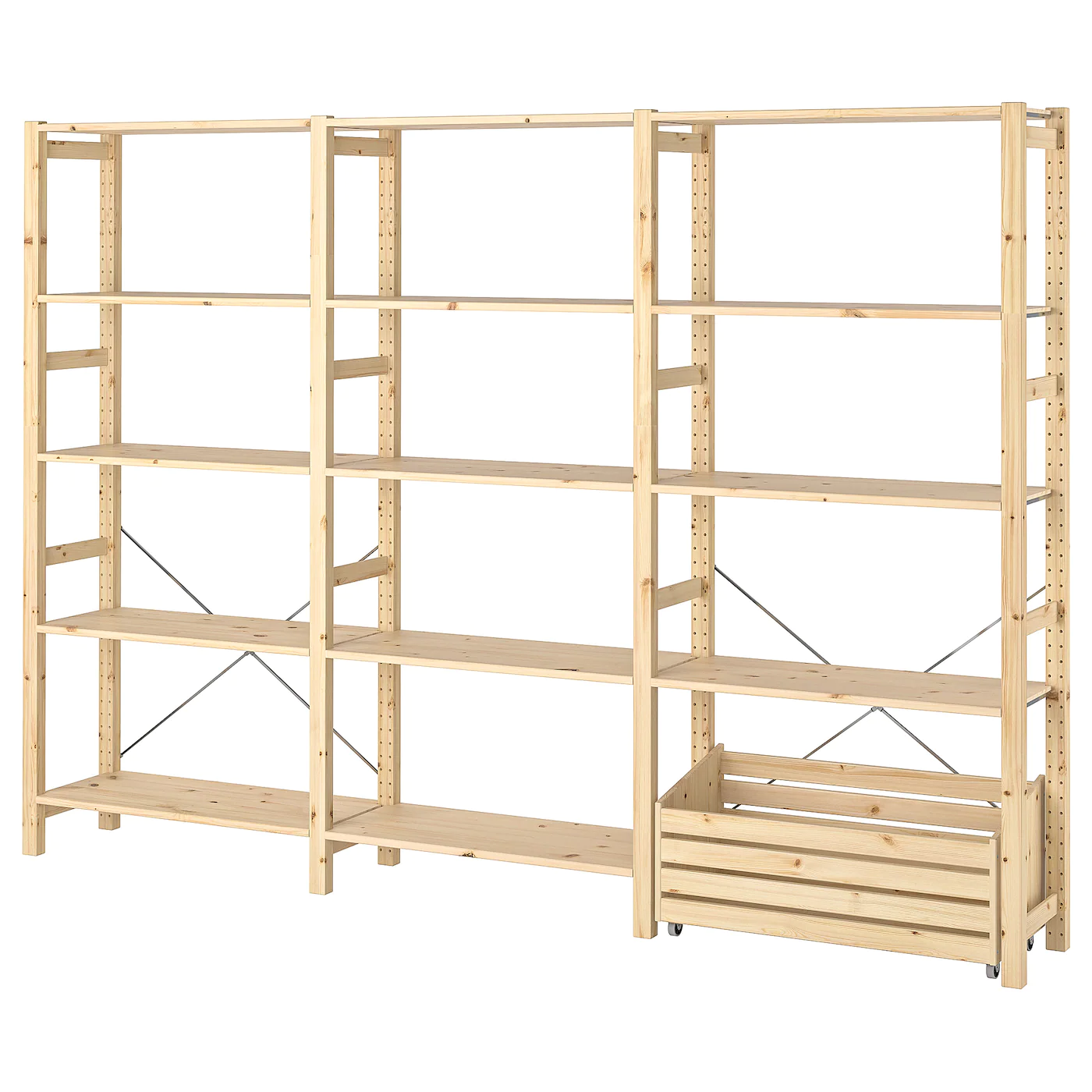 IKEA IVAR Shelving Unit With Storage Box Pine 102x11 3/4x70 1/2 " 1 IKEA IVAR Shelving Unit With Storage Box Pine 102x11 3/4x70 1/2 " -Ikea Storage solution systems Sales ivar shelving unit with storage box pine 0946561 pe798145 s5