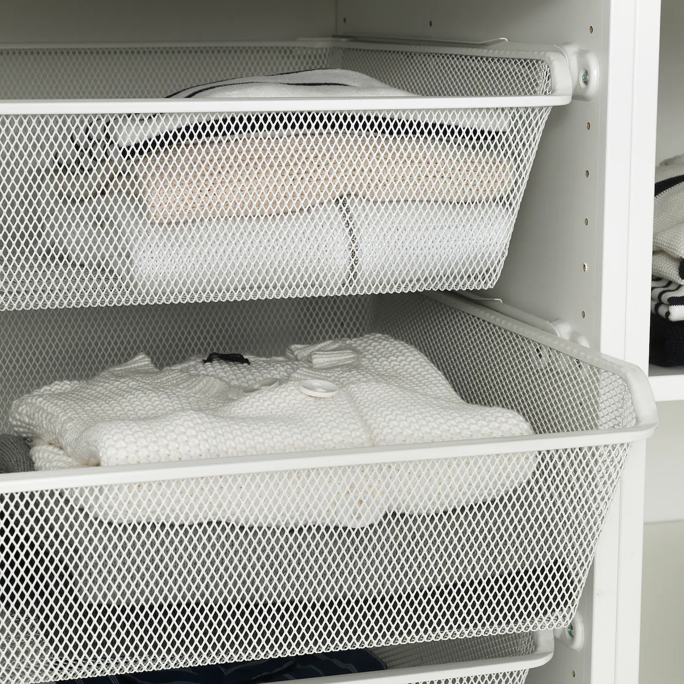 IKEA KOMPLEMENT Mesh Basket With Pullout Rail White 39 3/8x22 7/8 " 4 IKEA KOMPLEMENT Mesh Basket With Pullout Rail White 39 3/8x22 7/8 " - Image 2
