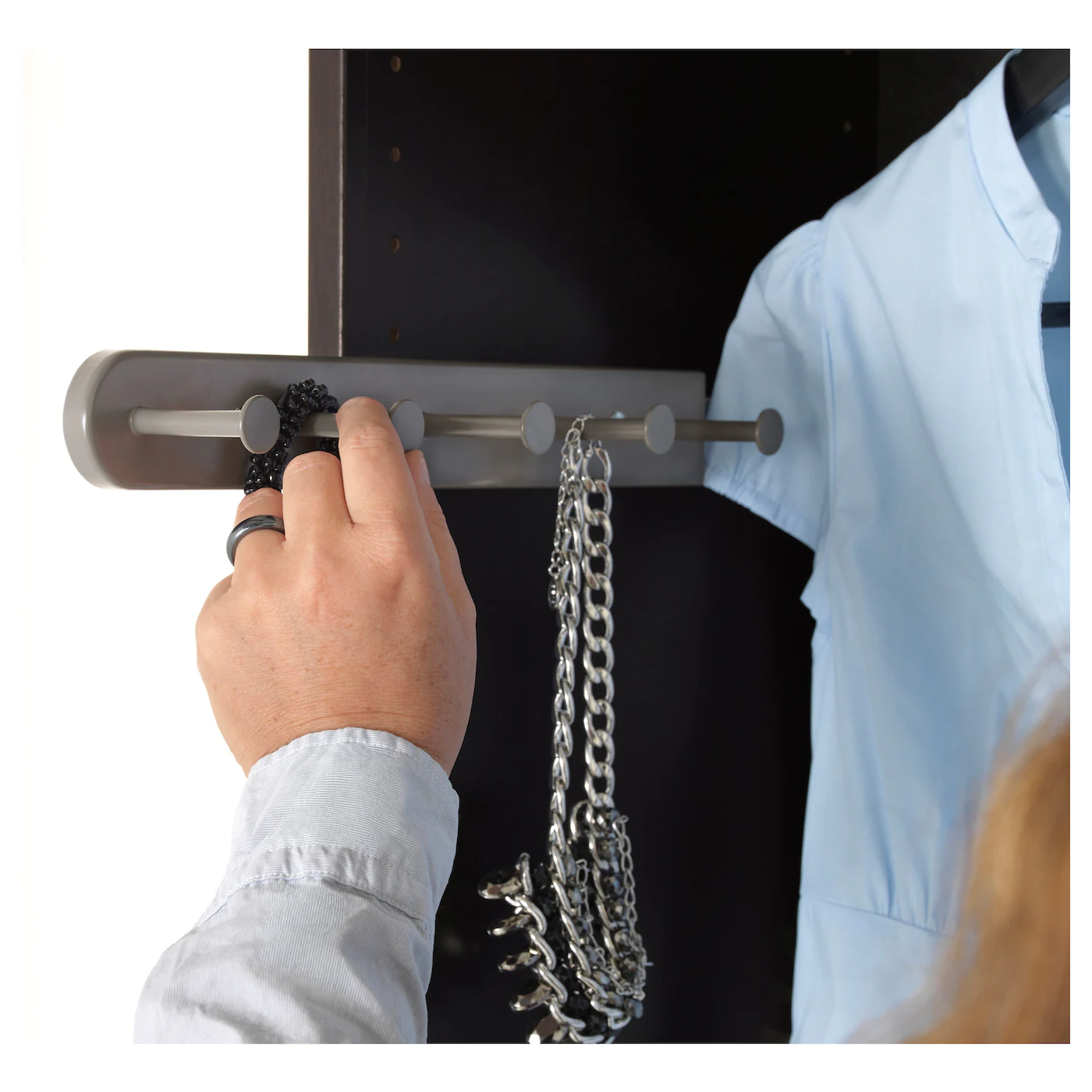 IKEA KOMPLEMENT Pullout Multiuse Hanger Dark Gray 13 3/4 " 4 IKEA KOMPLEMENT Pullout Multiuse Hanger Dark Gray 13 3/4 " - Image 2