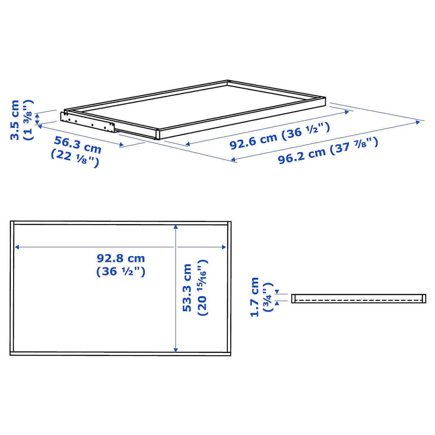 IKEA KOMPLEMENT Pullout Tray White 39 3/8x22 7/8 " 7 IKEA KOMPLEMENT Pullout Tray White 39 3/8x22 7/8 " - Image 5