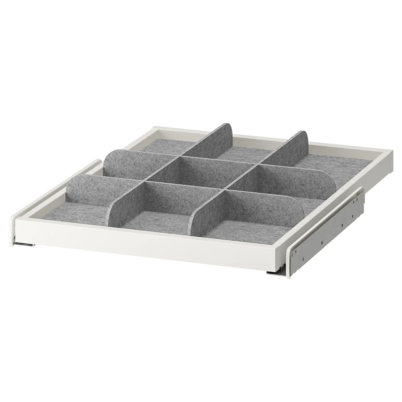 IKEA KOMPLEMENT Pullout Tray With Divider White/light Gray 19 5/8x22 7/8 "