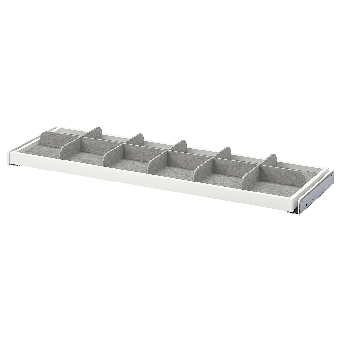 IKEA KOMPLEMENT Pullout Tray With Divider White/light Gray 39 3/8x13 3/4 " 1 IKEA KOMPLEMENT Pullout Tray With Divider White/light Gray 39 3/8x13 3/4 " -Ikea Storage solution systems Sales komplement pull out tray with divider white light gray 0834134 pe778182 s5