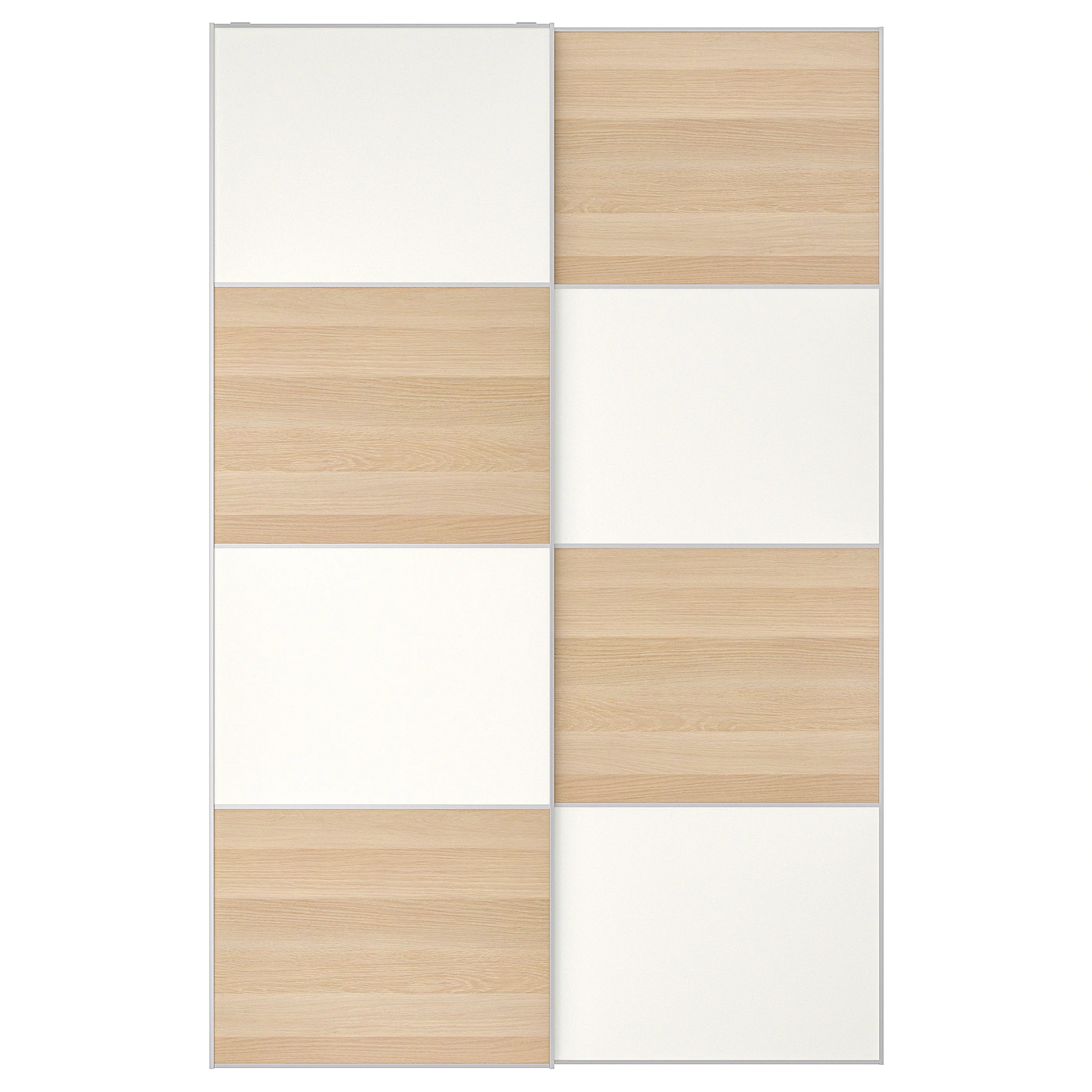 IKEA MEHAMN Pair Of Sliding Doors White Stained Oak Effect/white 59x92 7/8 " -Ikea Storage solution systems Sales mehamn pair of sliding doors white stained oak effect white 0704044 pe724964 s5