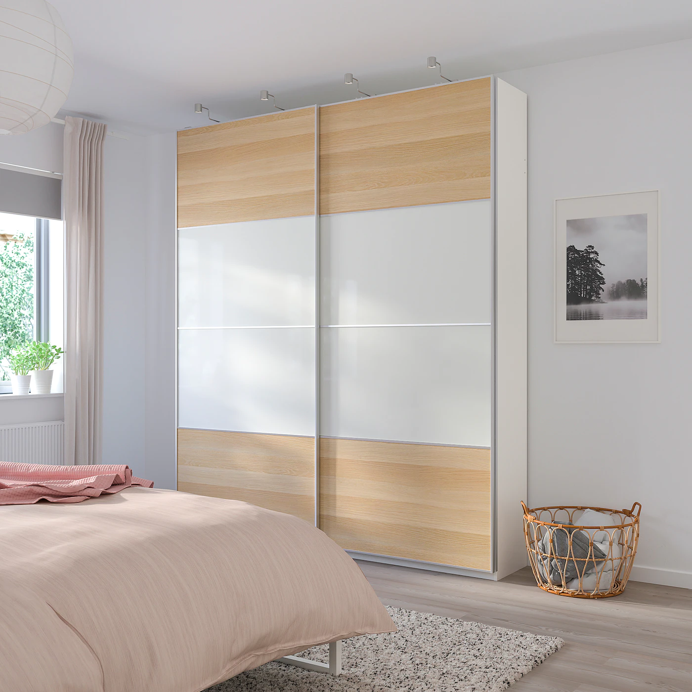 IKEA MEHAMN Pair Of Sliding Doors White Stained Oak Effect/white 59x92 7/8 " 6 IKEA MEHAMN Pair Of Sliding Doors White Stained Oak Effect/white 59x92 7/8 " - Image 4