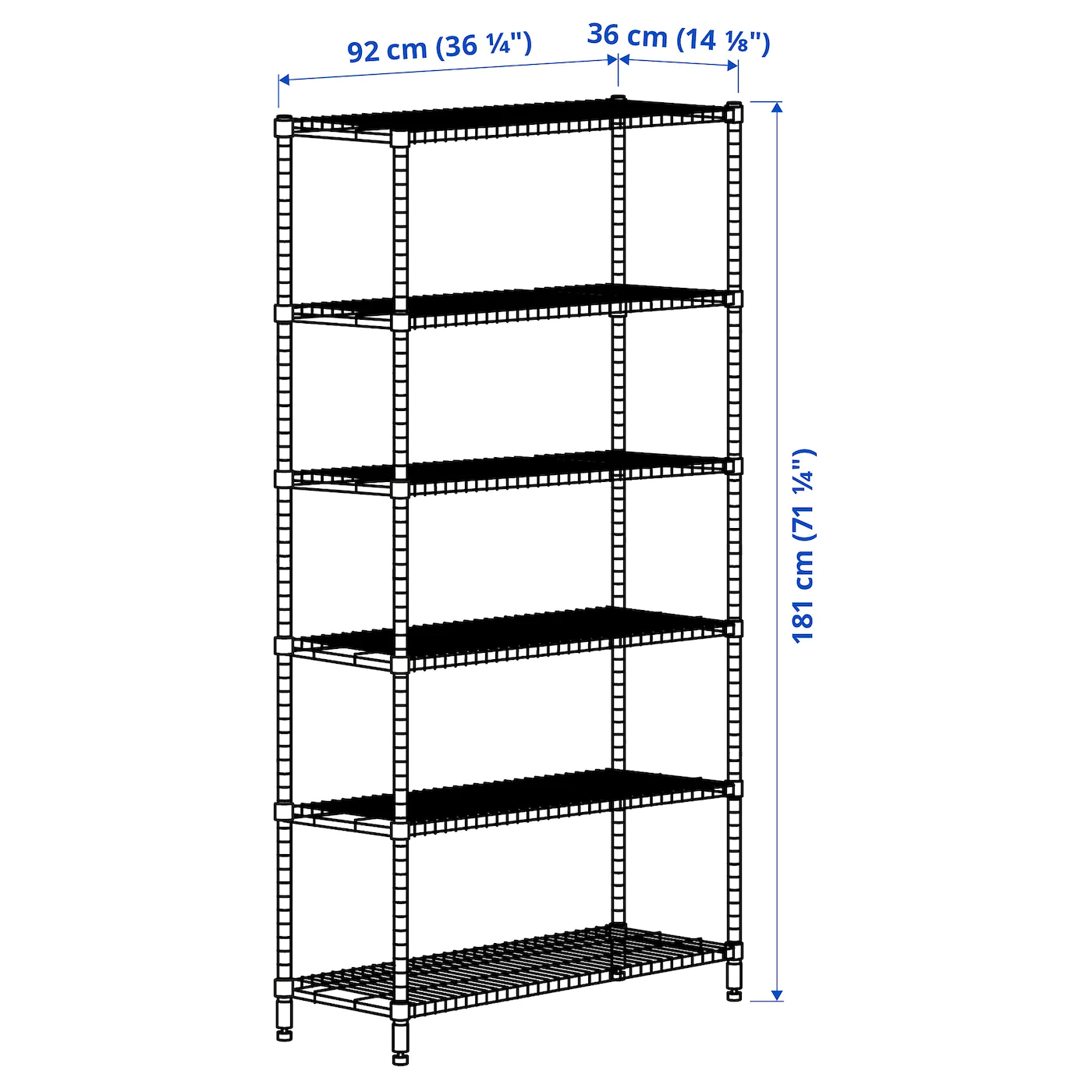 IKEA OMAR 1 Section Shelving Unit 36 1/4x14 1/8x71 1/4 " 10 IKEA OMAR 1 Section Shelving Unit 36 1/4x14 1/8x71 1/4 " - Image 8
