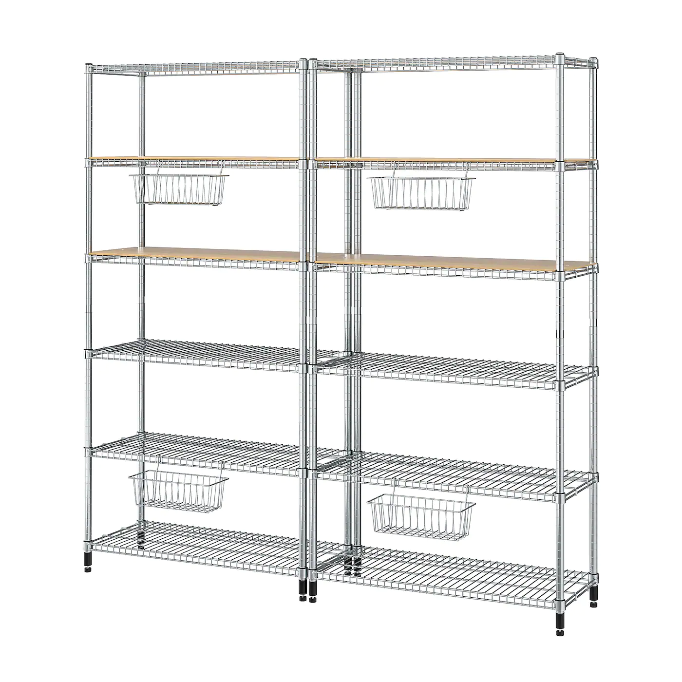 IKEA OMAR 2 Section Shelving Unit Bamboo 77 1/2x14 1/8x71 1/4 "