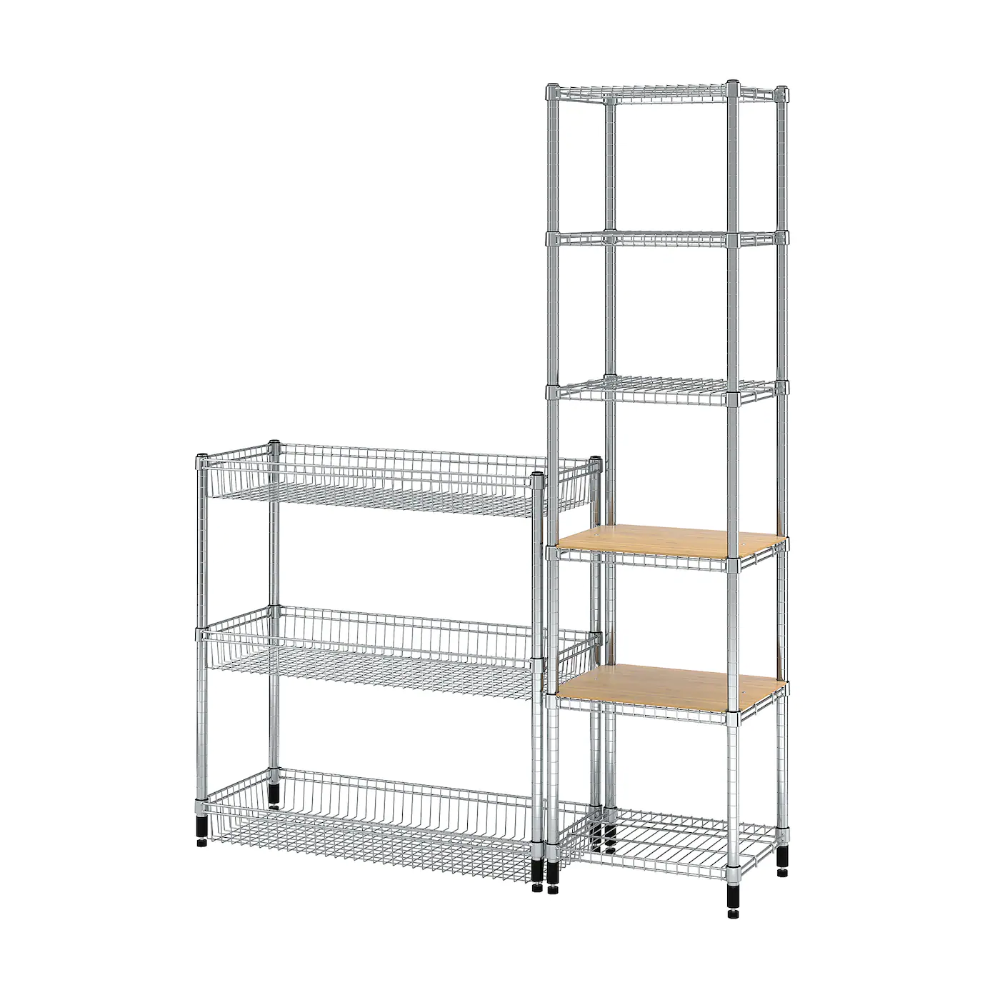 IKEA OMAR 2 Section Shelving Unit With 2 Covers For Shelves 55 1/8x14 1/8x3771 1/4 "
