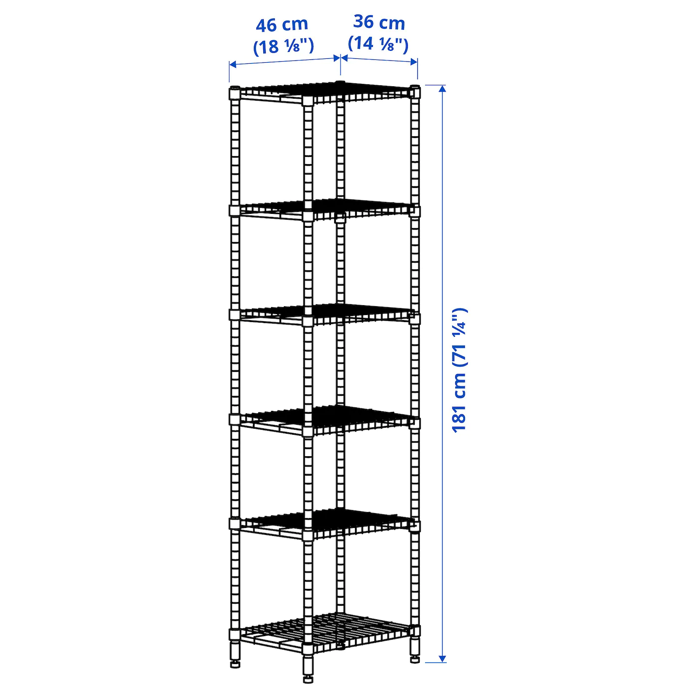 IKEA OMAR Bottle Shelving Unit 18 1/8x14 1/8x71 1/4 " 8 IKEA OMAR Bottle Shelving Unit 18 1/8x14 1/8x71 1/4 " - Image 6