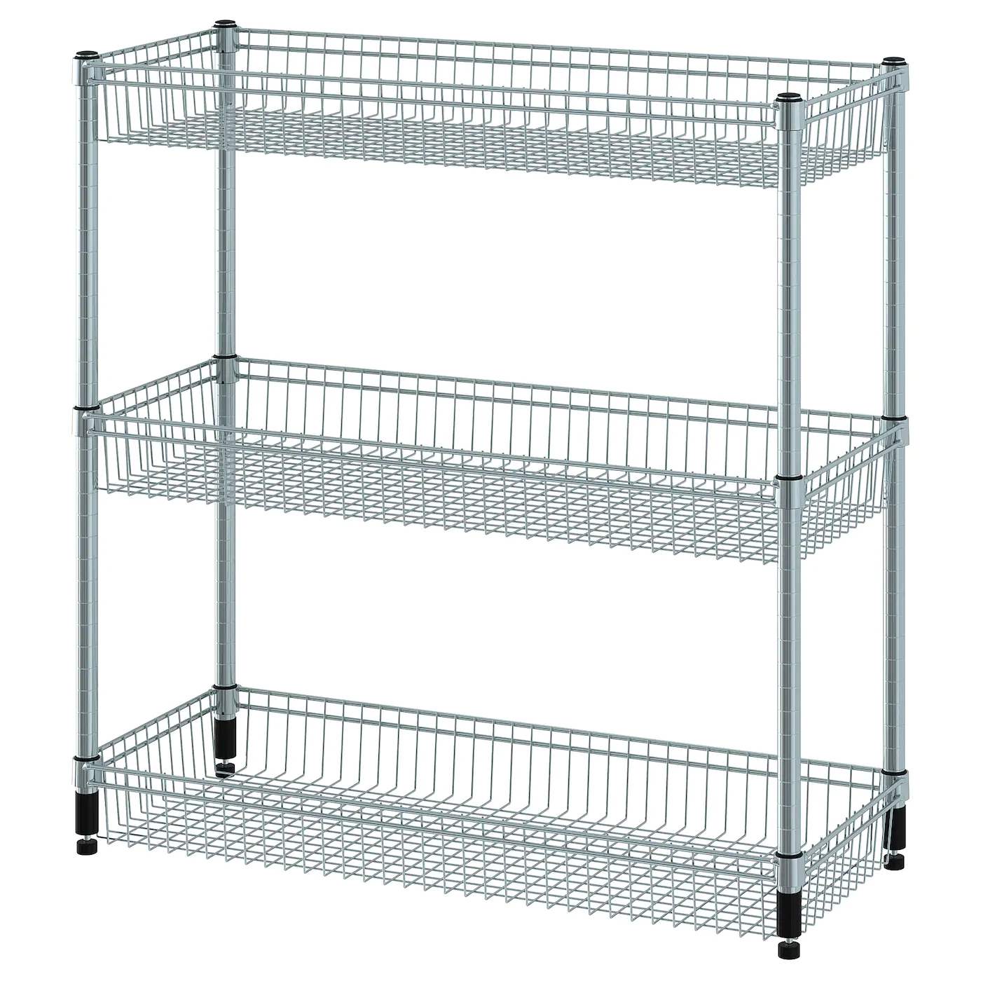 IKEA OMAR Shelving Unit With 3 Baskets Galvanized 36 1/4x14x37 "
