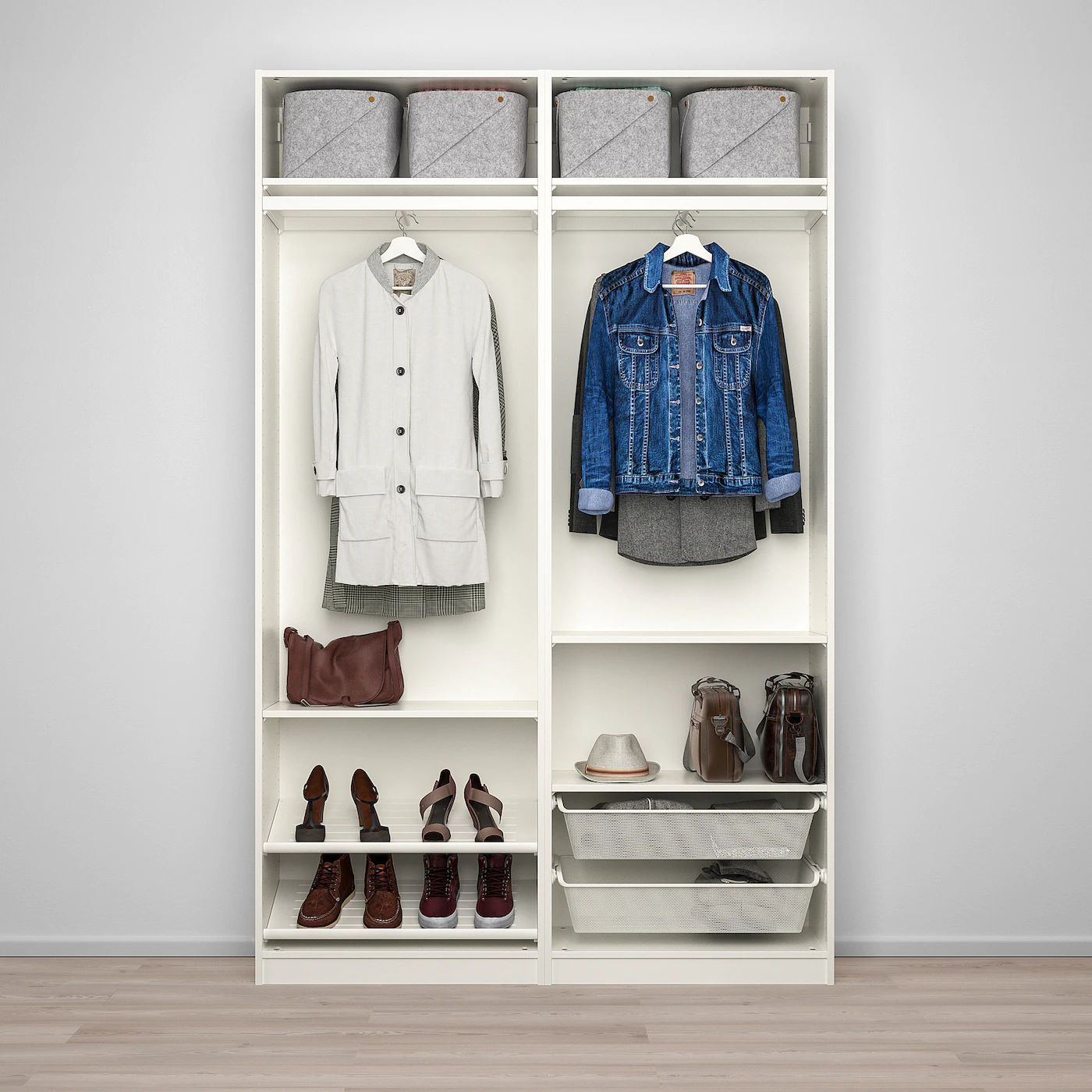 IKEA PAX / AULI Wardrobe Combination White/mirror Glass 59x17 3/8x93 1/8 " 4 IKEA PAX / AULI Wardrobe Combination White/mirror Glass 59x17 3/8x93 1/8 " - Image 2