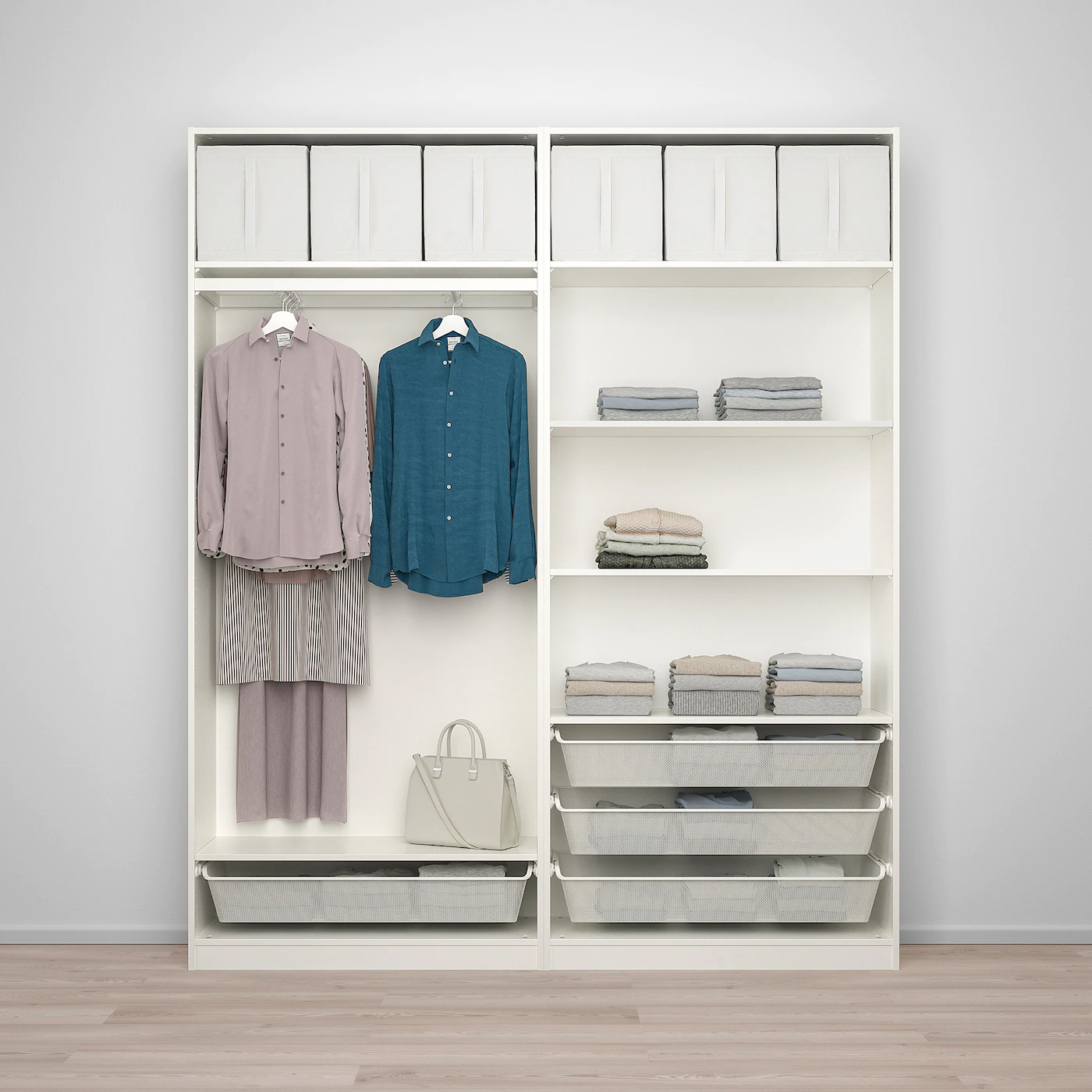 IKEA PAX / BERGSBO Wardrobe Combination White/frosted Glass 78 3/4x15x93 1/8 " 4 IKEA PAX / BERGSBO Wardrobe Combination White/frosted Glass 78 3/4x15x93 1/8 " - Image 2