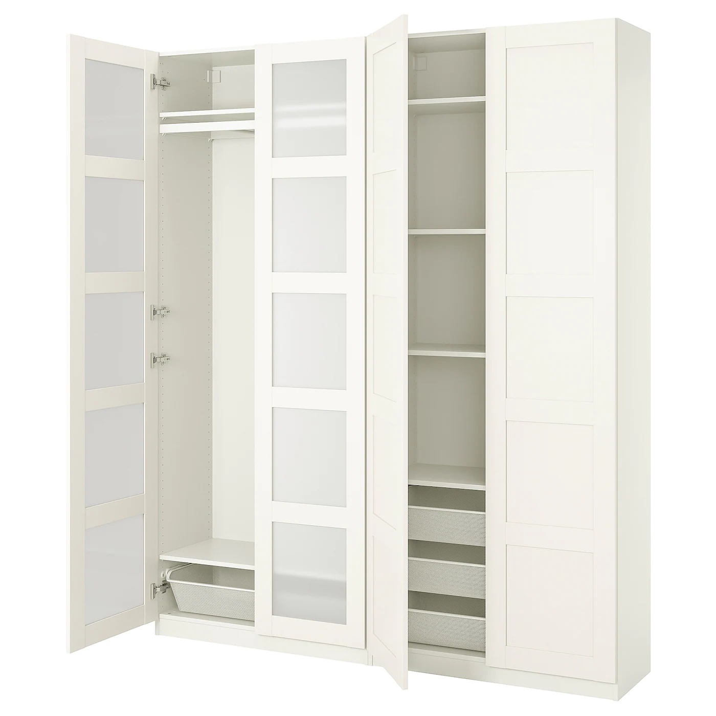 IKEA PAX / BERGSBO Wardrobe Combination White/frosted Glass 78 3/4x15x93 1/8 " 1 IKEA PAX / BERGSBO Wardrobe Combination White/frosted Glass 78 3/4x15x93 1/8 " -Ikea Storage solution systems Sales pax bergsbo wardrobe combination white frosted glass 0800908 pe768057 s5