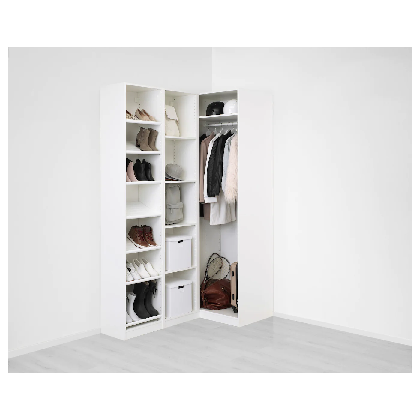 IKEA PAX Corner Wardrobe White/Flisberget Light Beige 63 1/8/34 5/8x93 1/8 " 5 IKEA PAX Corner Wardrobe White/Flisberget Light Beige 63 1/8/34 5/8x93 1/8 " - Image 3