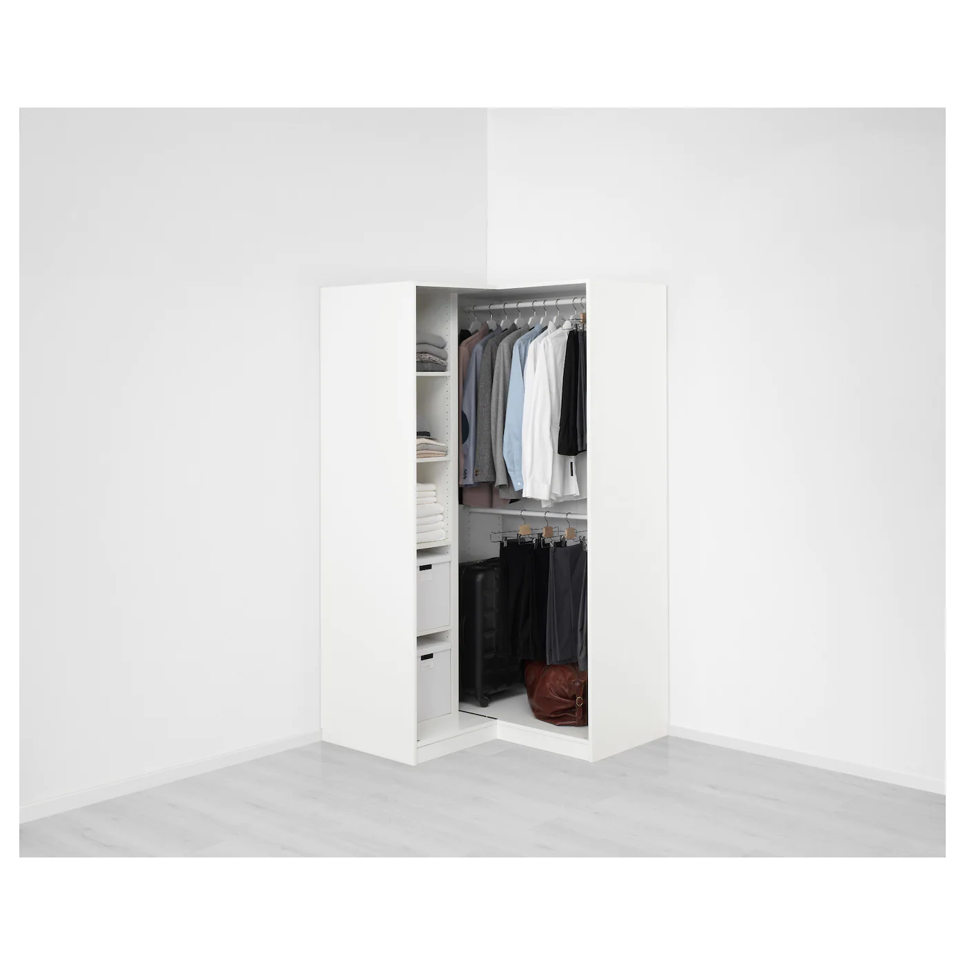 IKEA PAX Corner Wardrobe White/Grimo White 43 1/2/43 1/2x79 1/4 " 5 IKEA PAX Corner Wardrobe White/Grimo White 43 1/2/43 1/2x79 1/4 " - Image 3