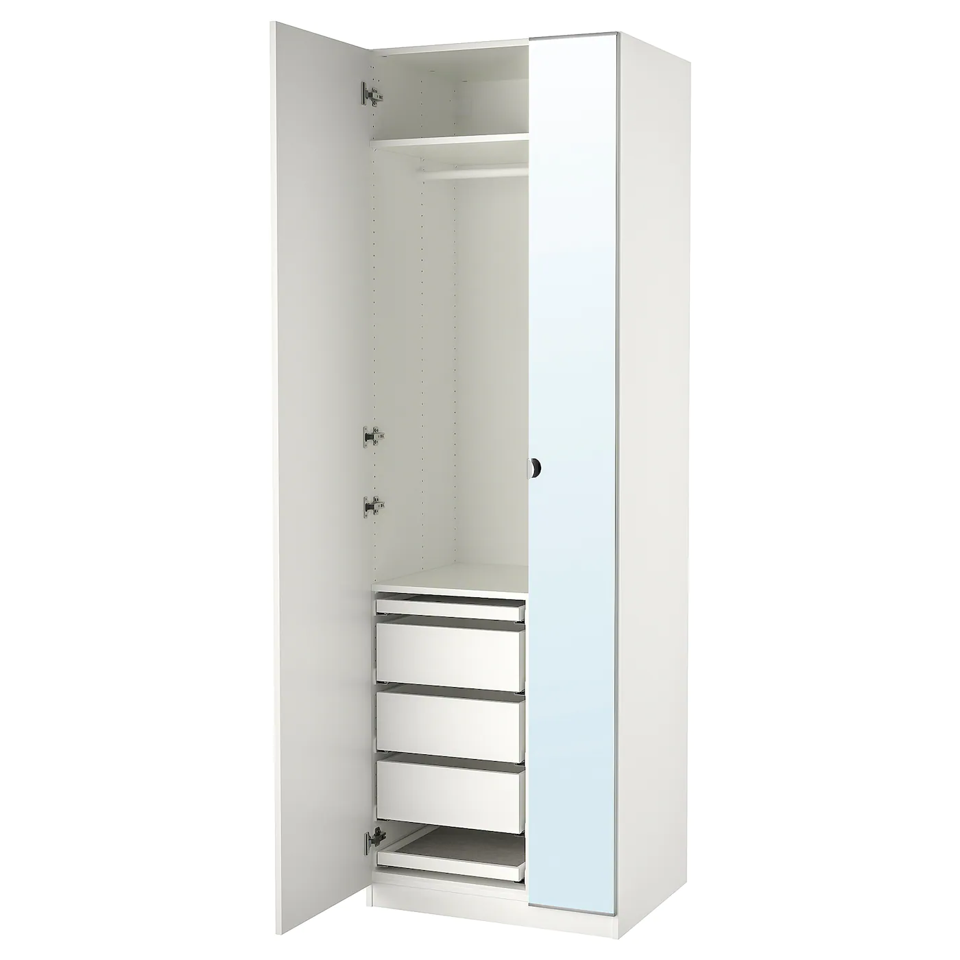 IKEA PAX / FORSAND/VIKEDAL Wardrobe Combination White/mirror Glass 29 1/2x23 5/8x93 1/8 " 1 IKEA PAX / FORSAND/VIKEDAL Wardrobe Combination White/mirror Glass 29 1/2x23 5/8x93 1/8 " -Ikea Storage solution systems Sales pax forsand vikedal wardrobe combination white mirror glass 0820620 pe775074 s5