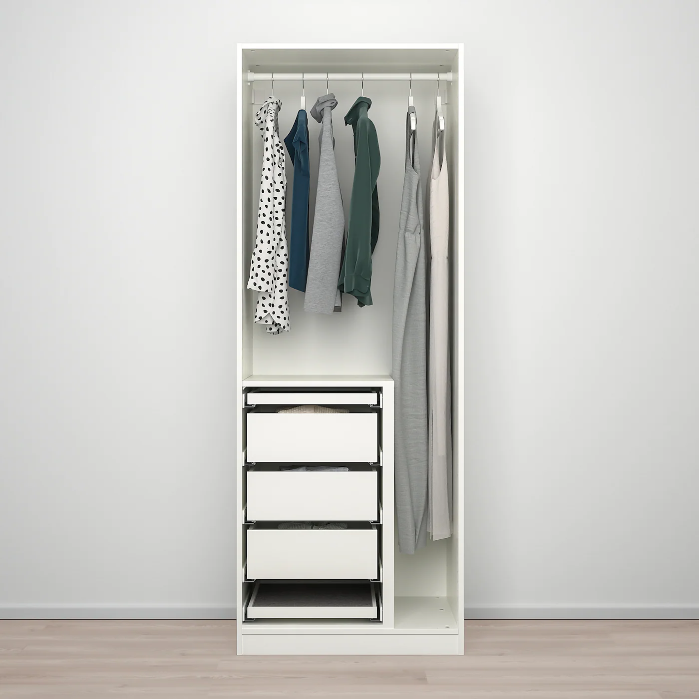 IKEA PAX / FORSAND/VIKEDAL Wardrobe Combination White/mirror Glass 29 1/2x23 5/8x79 1/4 " 4 IKEA PAX / FORSAND/VIKEDAL Wardrobe Combination White/mirror Glass 29 1/2x23 5/8x79 1/4 " - Image 2