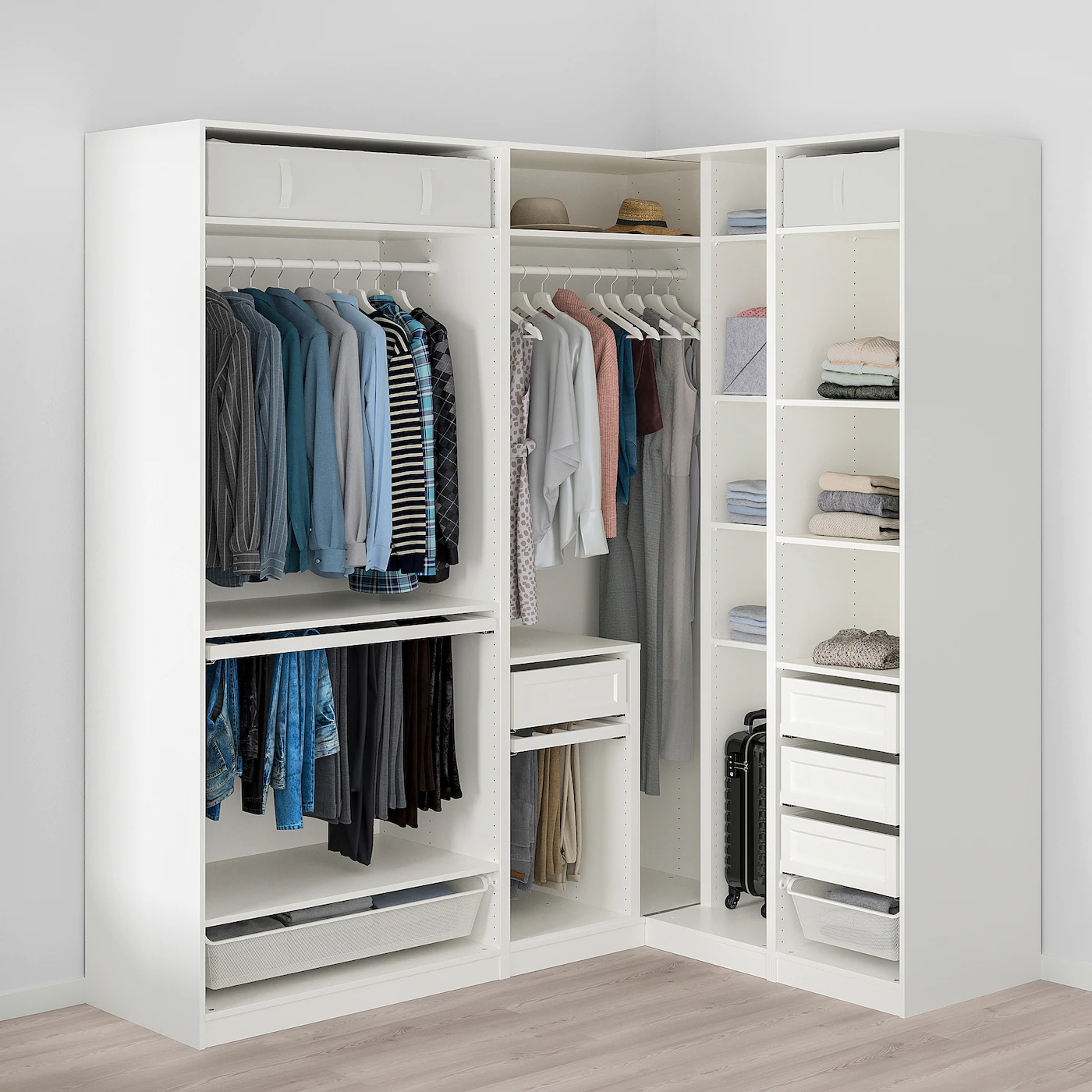 IKEA PAX / GRIMO/VIKEDAL Corner Wardrobe White/mirror Glass 82 3/4/63 1/8x93 1/8 " 5 IKEA PAX / GRIMO/VIKEDAL Corner Wardrobe White/mirror Glass 82 3/4/63 1/8x93 1/8 " - Image 3