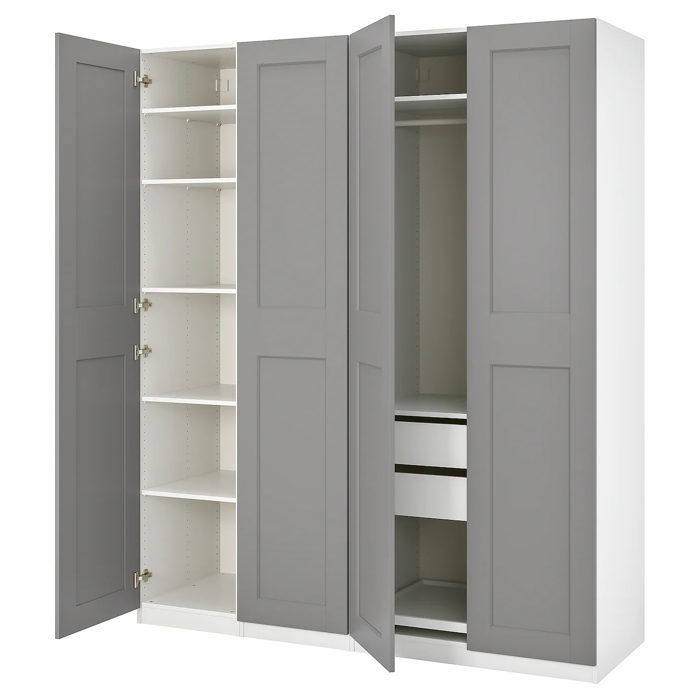IKEA PAX / GRIMO Wardrobe Combination White/Grimo Gray 78 3/4x23 5/8x93 1/8 " 1 IKEA PAX / GRIMO Wardrobe Combination White/Grimo Gray 78 3/4x23 5/8x93 1/8 " -Ikea Storage solution systems Sales pax grimo wardrobe combination white grimo gray 0913274 pe783452 s5