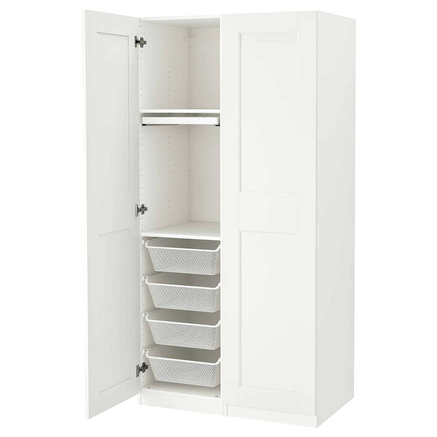 IKEA PAX / GRIMO Wardrobe Combination White/white 39 3/8x23 5/8x79 1/4 "