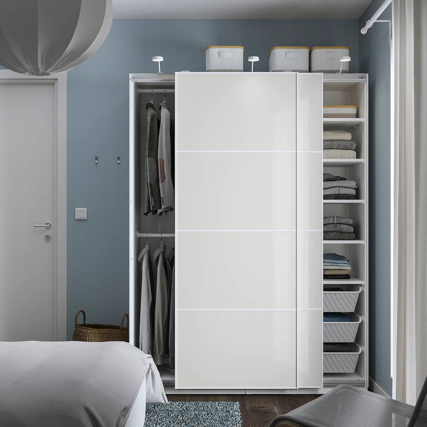 IKEA PAX / HOKKSUND Wardrobe White/highgloss Light Gray 59x26x79 1/4 " 5 IKEA PAX / HOKKSUND Wardrobe White/highgloss Light Gray 59x26x79 1/4 " - Image 3