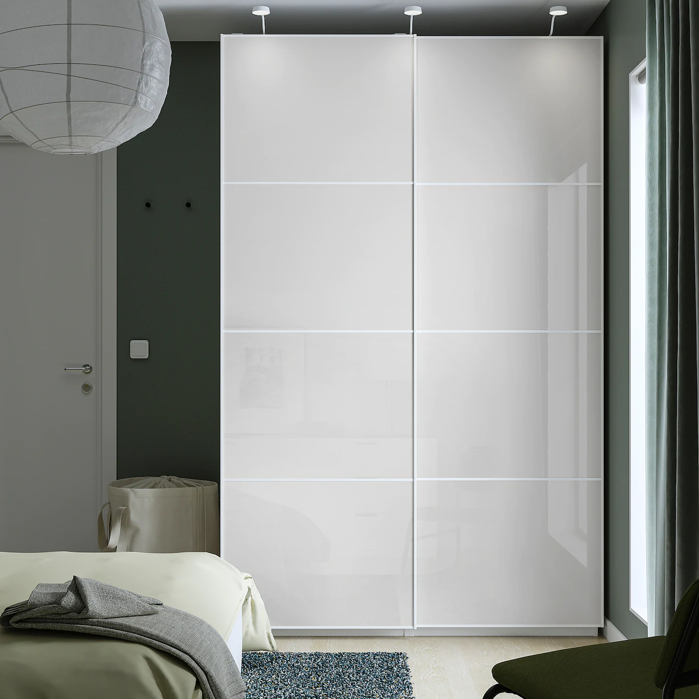 IKEA PAX / HOKKSUND Wardrobe White/highgloss Light Gray 59x26x93 1/8 " 4 IKEA PAX / HOKKSUND Wardrobe White/highgloss Light Gray 59x26x93 1/8 " - Image 2