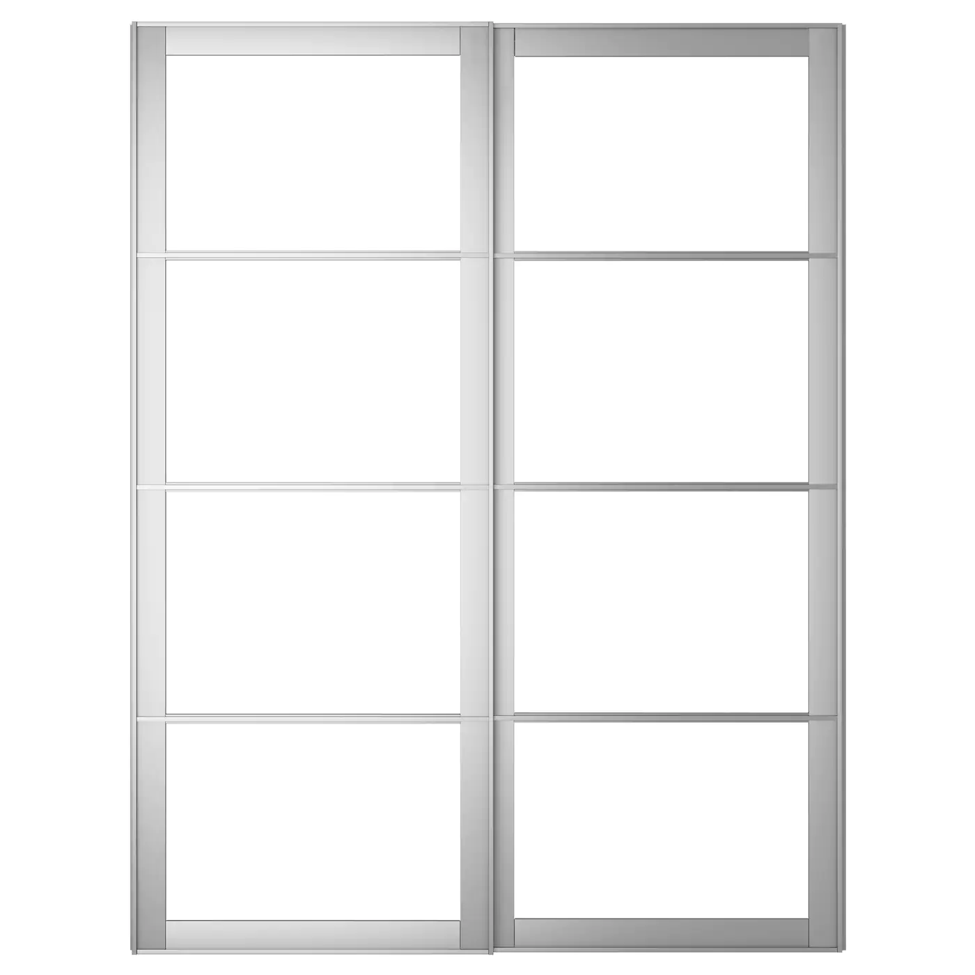 IKEA PAX Pair Of Sliding Door Frames & Rail Aluminum 59x79 1/8 "