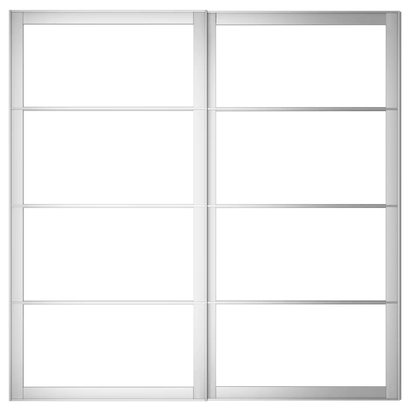 IKEA PAX Pair Of Sliding Door Frames & Rail Aluminum 78 3/4x79 1/8 "