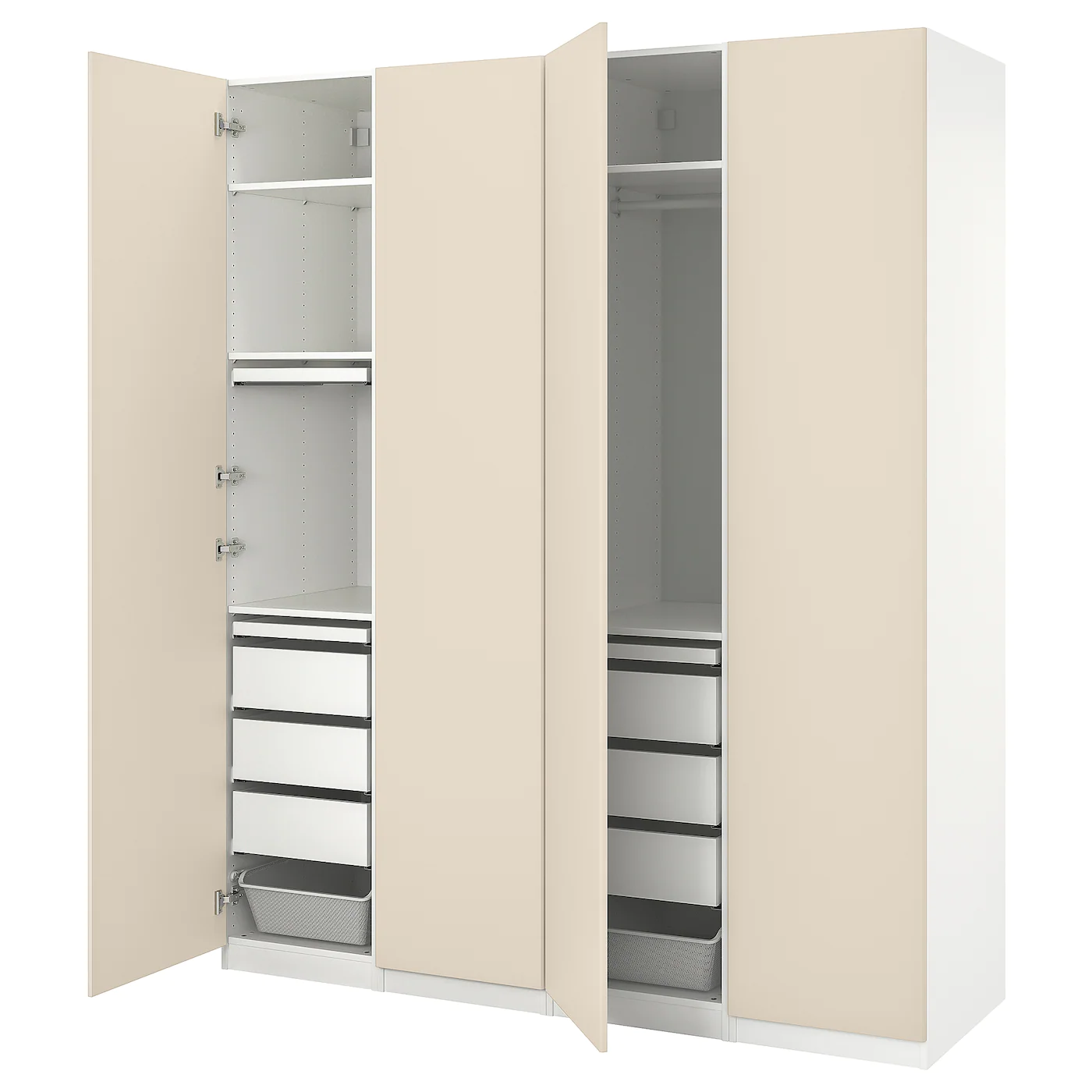 IKEA PAX / REINSVOLL Wardrobe Combination White/graybeige 78 3/4x23 5/8x93 1/8 "