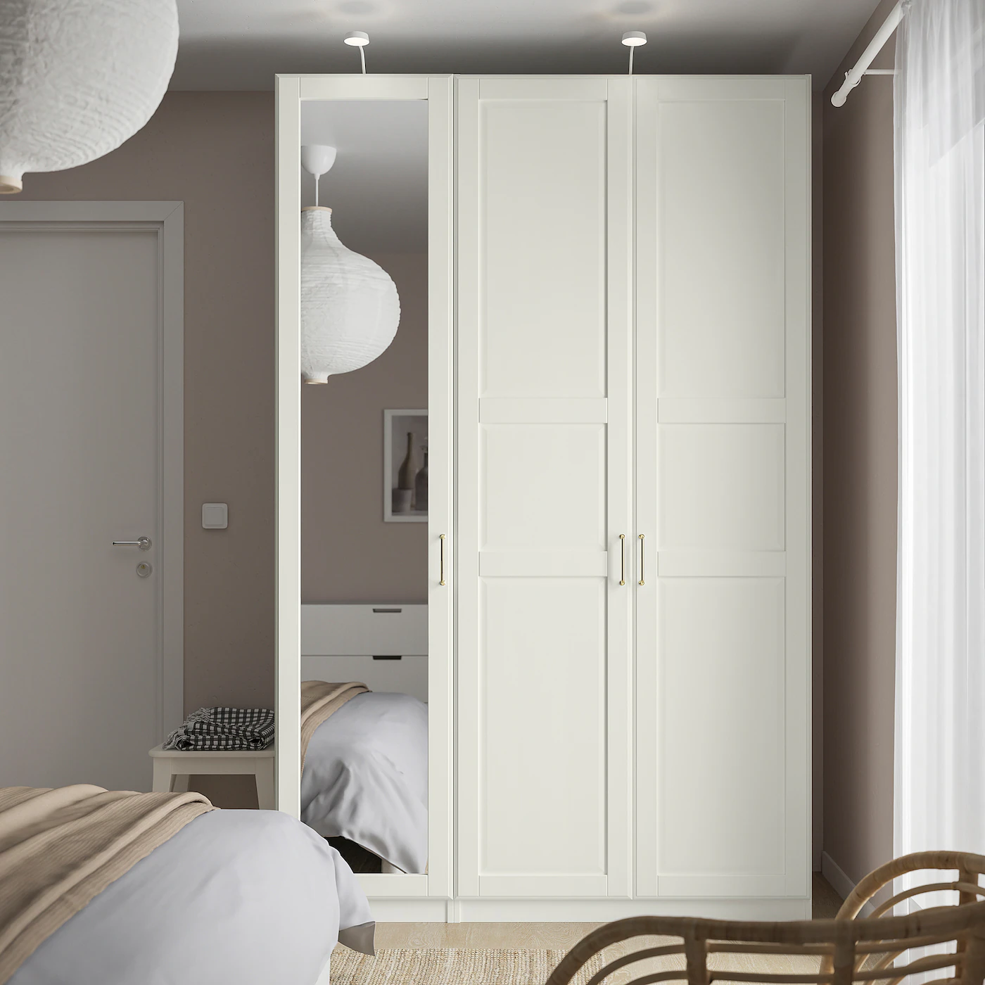 IKEA PAX / TYSSEDAL Wardrobe Combination White/mirror Glass 59x23 5/8x93 1/8 " 4 IKEA PAX / TYSSEDAL Wardrobe Combination White/mirror Glass 59x23 5/8x93 1/8 " - Image 2