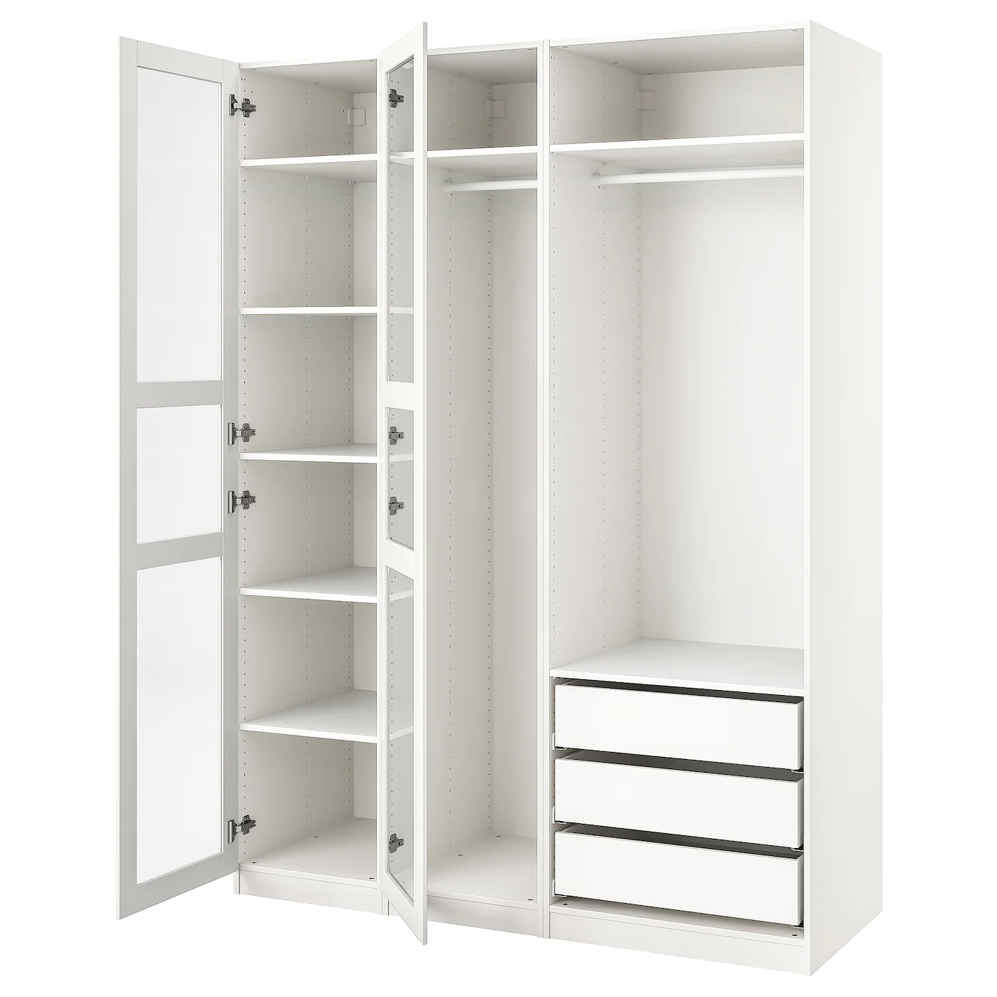 IKEA PAX / TYSSEDAL Wardrobe White/white Glass 68 7/8x23 5/8x93 1/8 " -Ikea Storage solution systems Sales pax tyssedal wardrobe white white glass 1080932 pe858206 s5