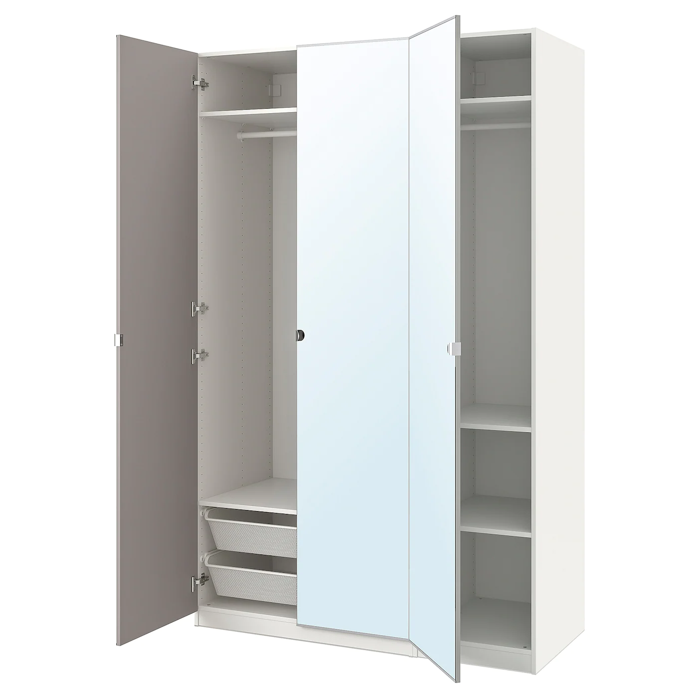 IKEA PAX / VIKEDAL Wardrobe Combination White/mirror Glass 59x23 5/8x93 1/8 "