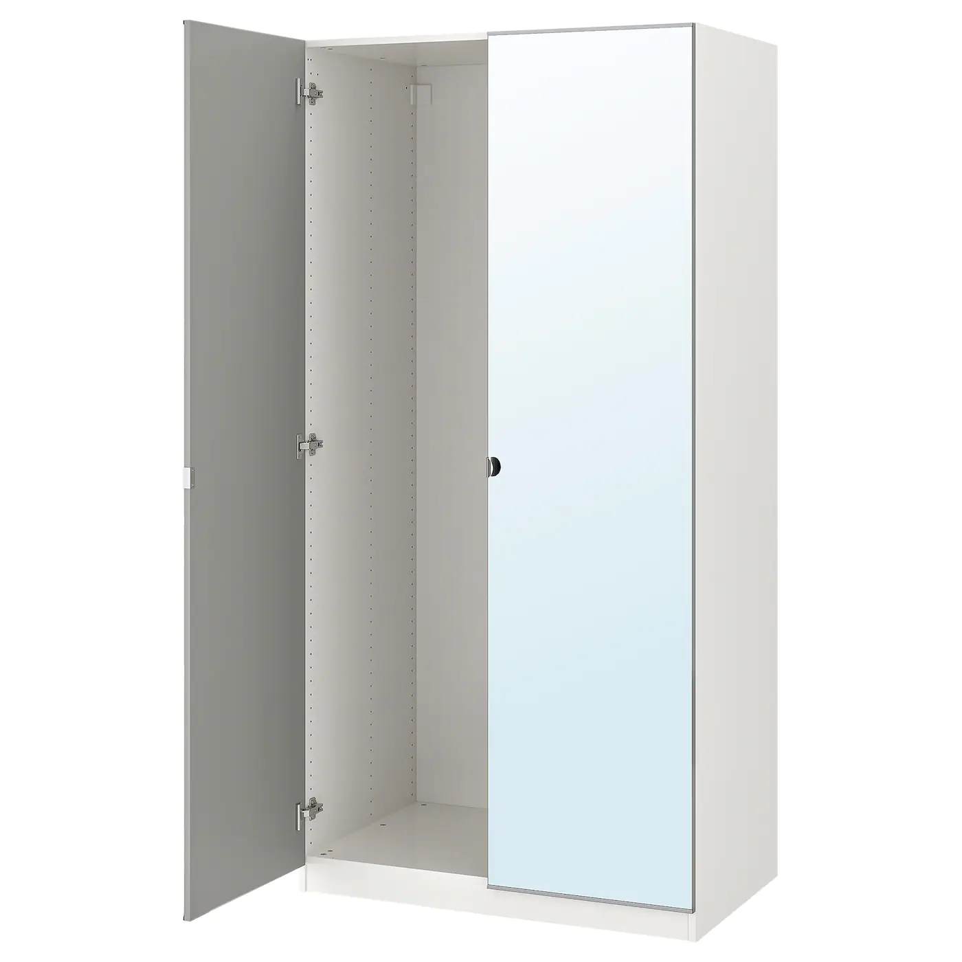IKEA PAX Wardrobe With 2 Doors White/Vikedal Mirror Glass 39 3/8x23 3/4x79 1/4 "