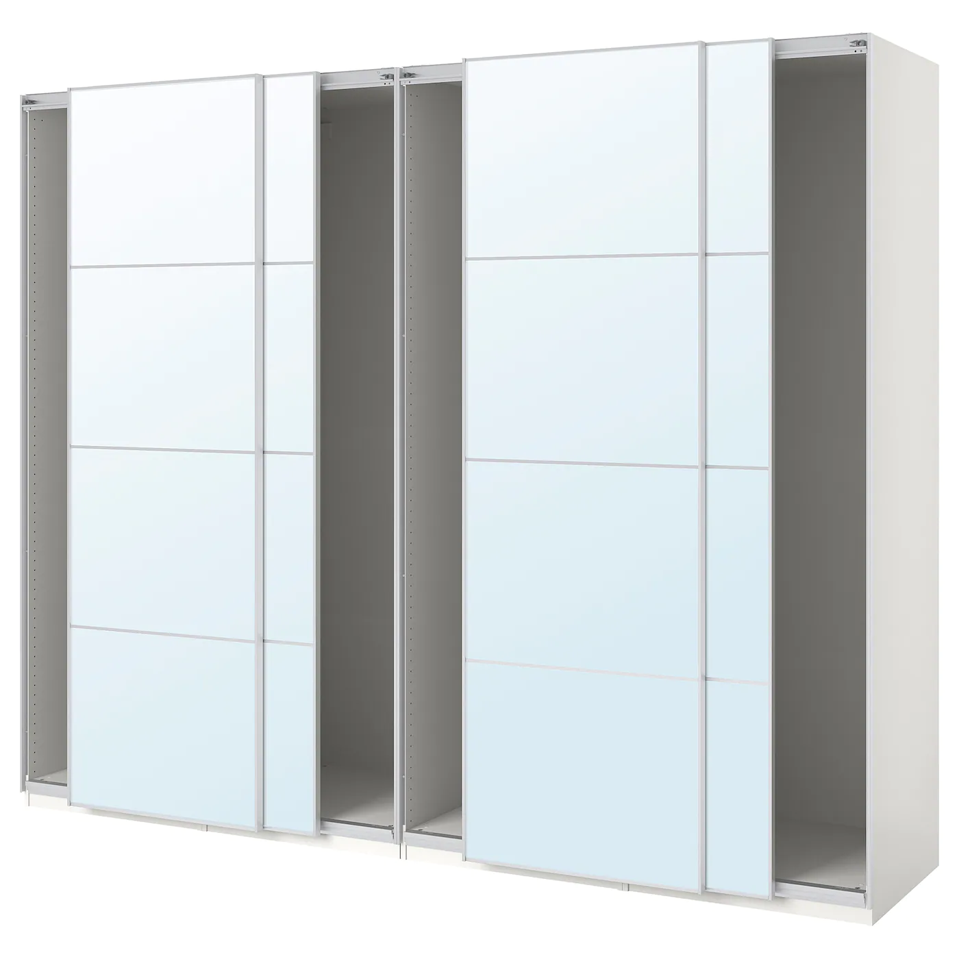 IKEA PAX Wardrobe With Sliding Doors White/Auli Mirror Glass 118 1/8x26x93 1/8 " 2 IKEA PAX Wardrobe With Sliding Doors White/Auli Mirror Glass 118 1/8x26x93 1/8 " -Ikea Storage solution systems Sales pax wardrobe with sliding doors white auli mirror glass 0650319 pe706113 s5