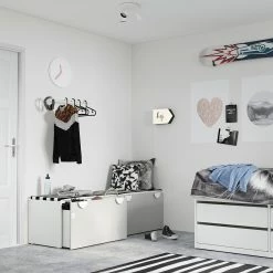 IKEA SMÅSTAD Bench With Toy Storage White/gray 35 3/8x20 1/2x18 7/8 " -Ikea Storage solution systems Sales smastad bench with toy storage white gray 0938033 pe793902 s5