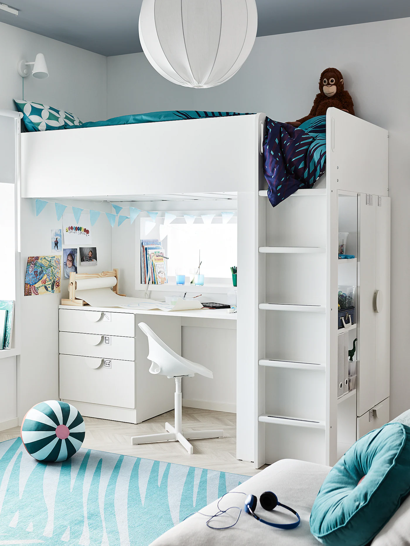 IKEA SMÅSTAD Loft Bed White Pale Pink/with Desk With 4 Drawers Twin 11 IKEA SMÅSTAD Loft Bed White Pale Pink/with Desk With 4 Drawers Twin - Image 9